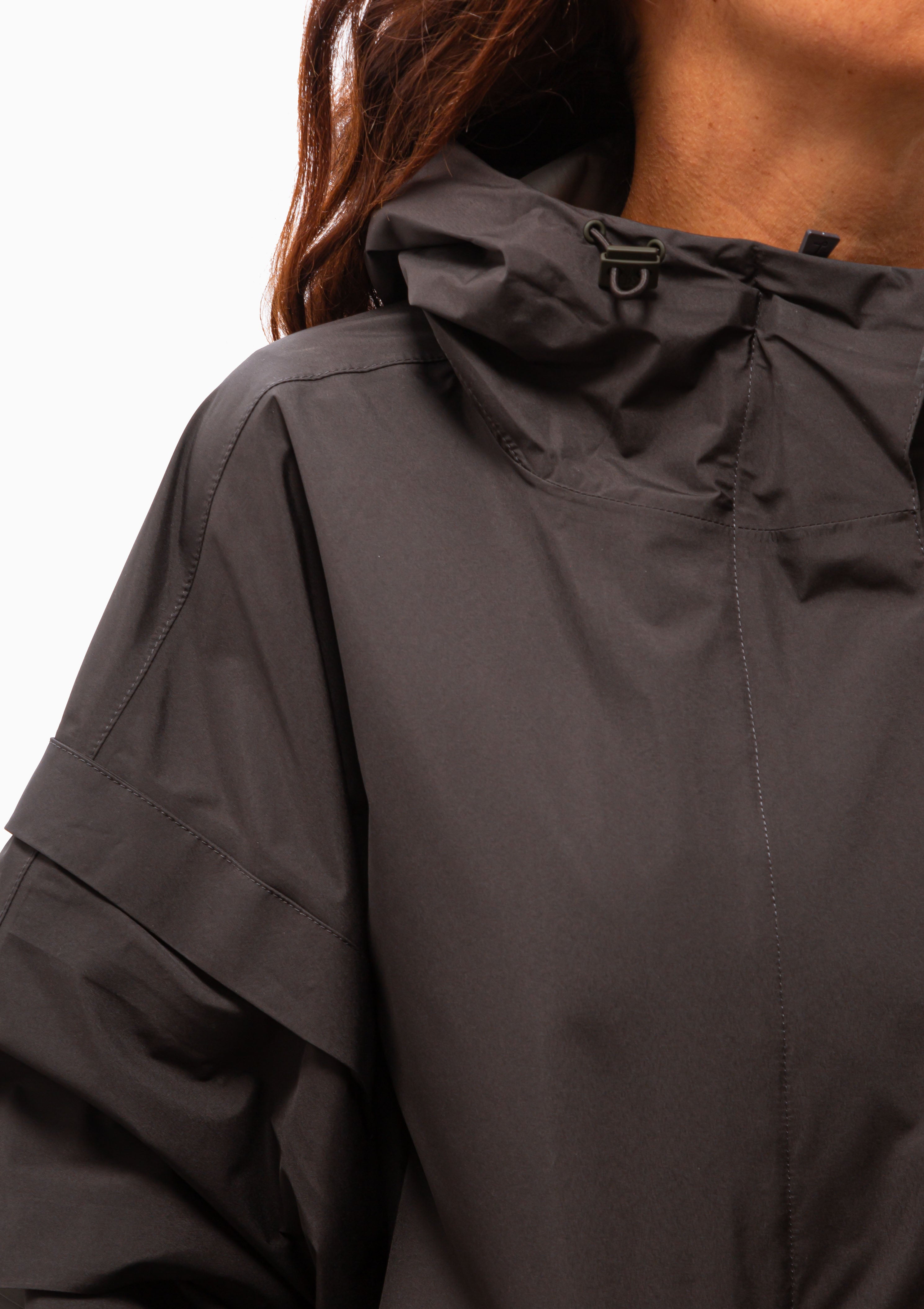 2 Layer Nylon Hooded Poncho | Charcoal