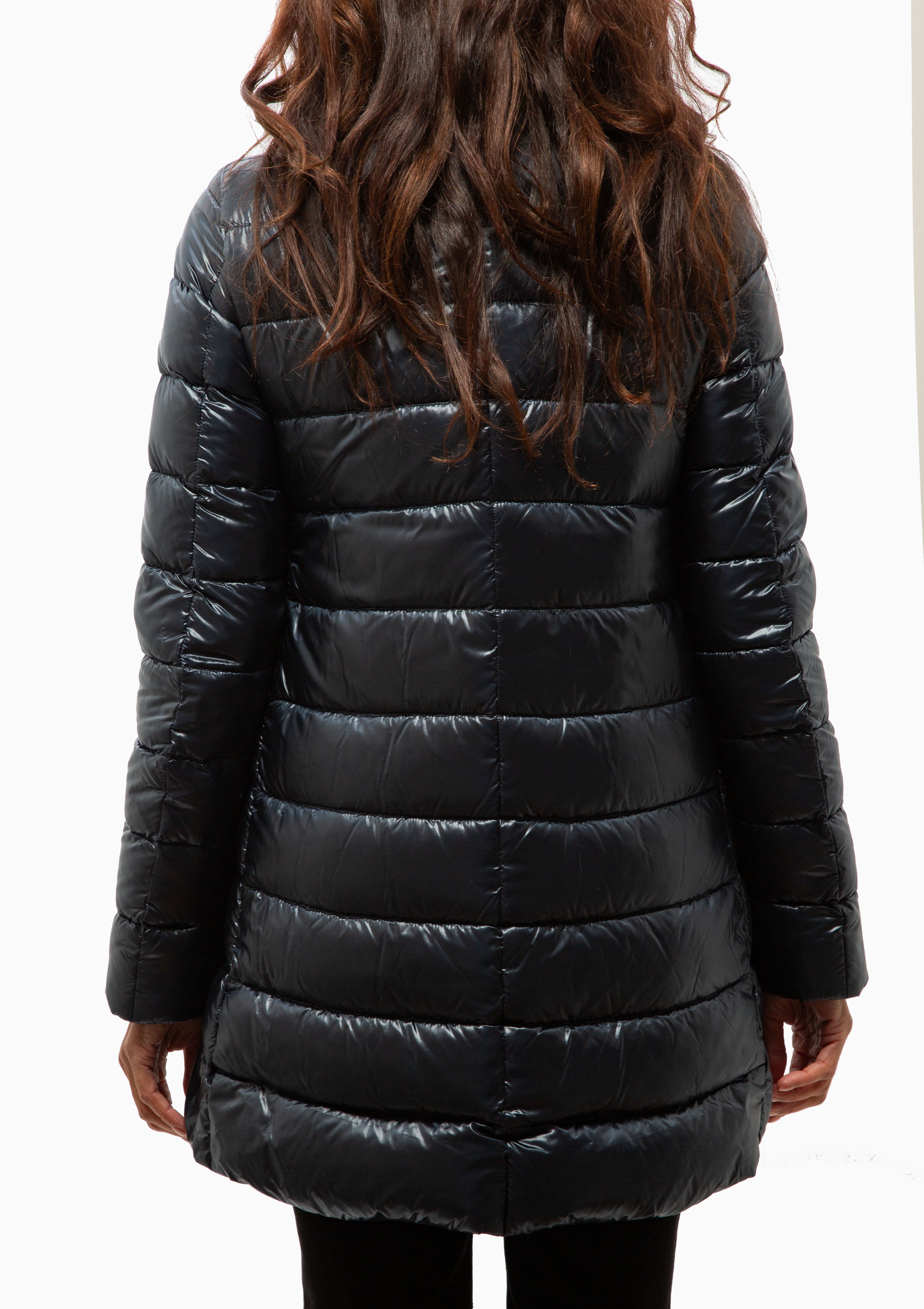 Amelia Classic Nylon A-Shape Coat | Navy