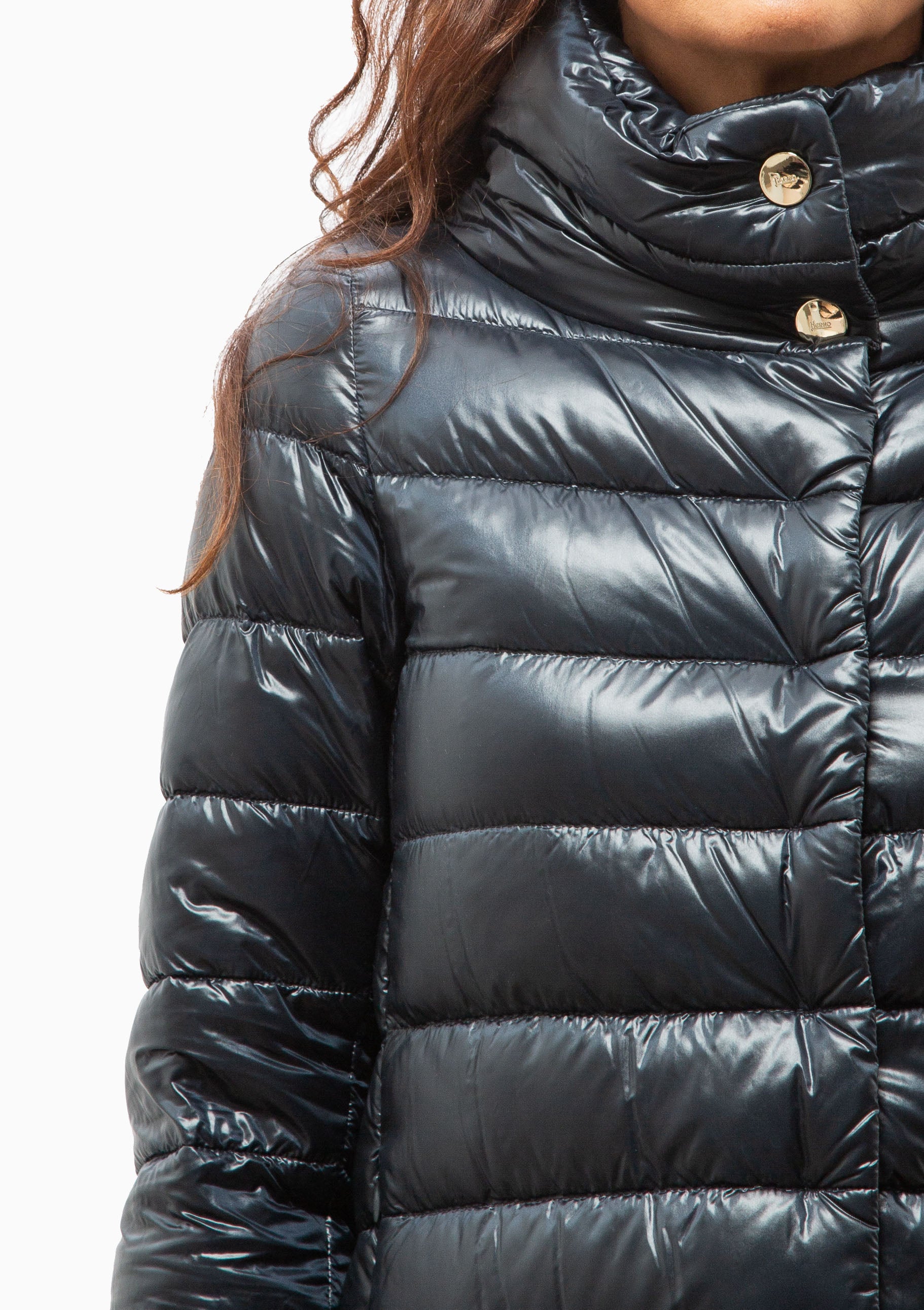 Amelia Classic Nylon A-Shape Coat | Navy