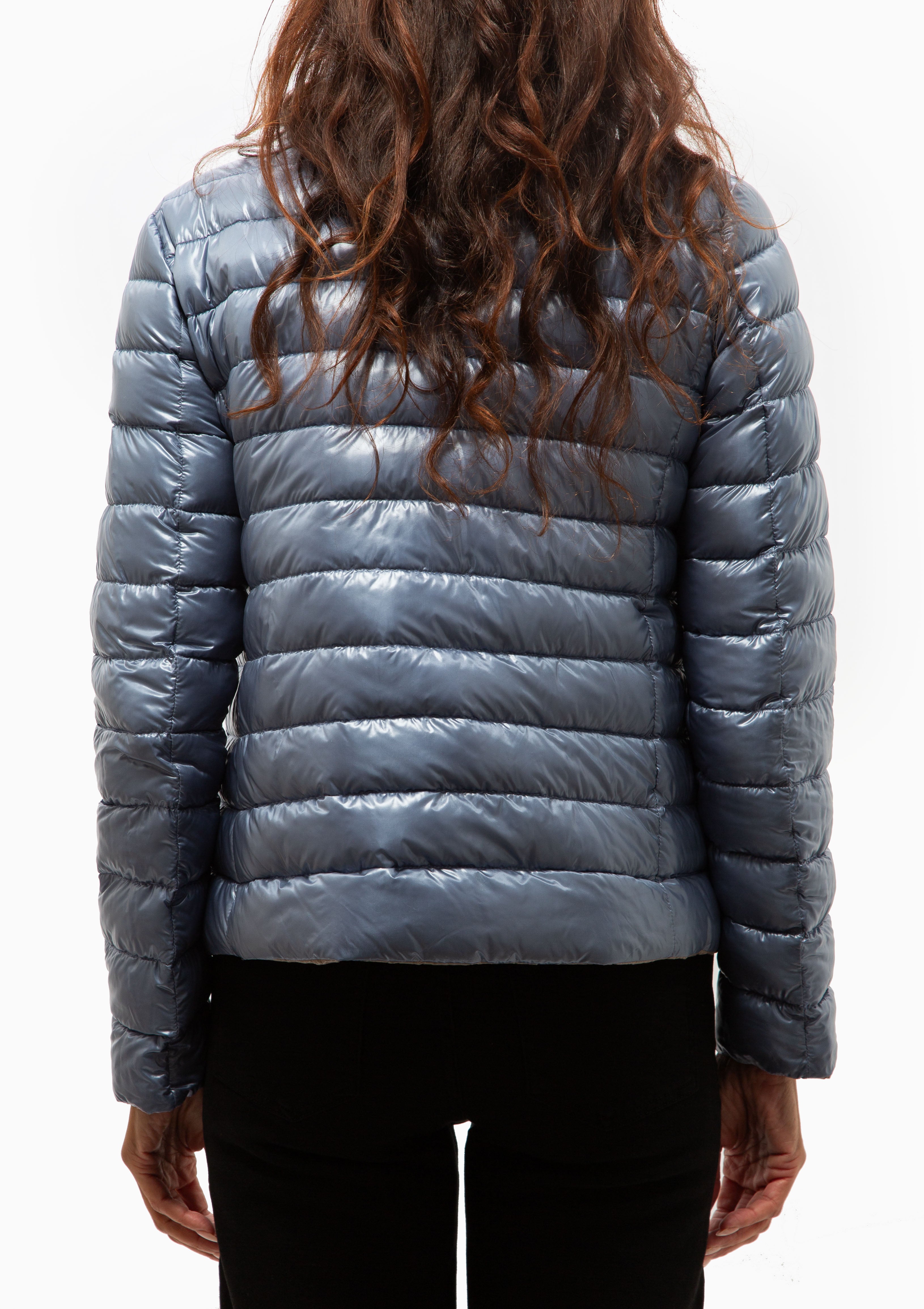 Classic Nylon Reversible Cape | Taupe/Blue