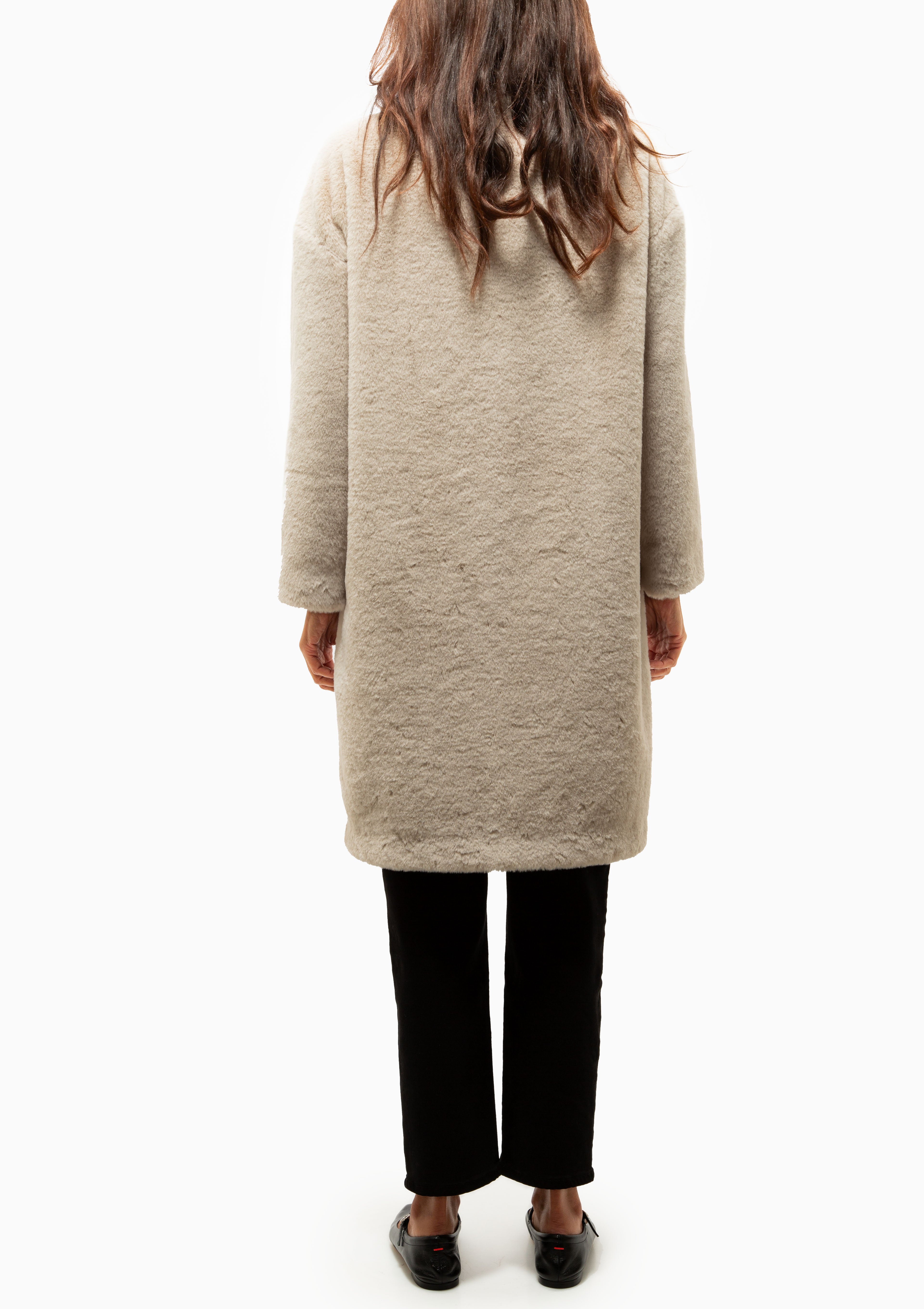Faux Fur Stand Up Collar Coat | Chantilly