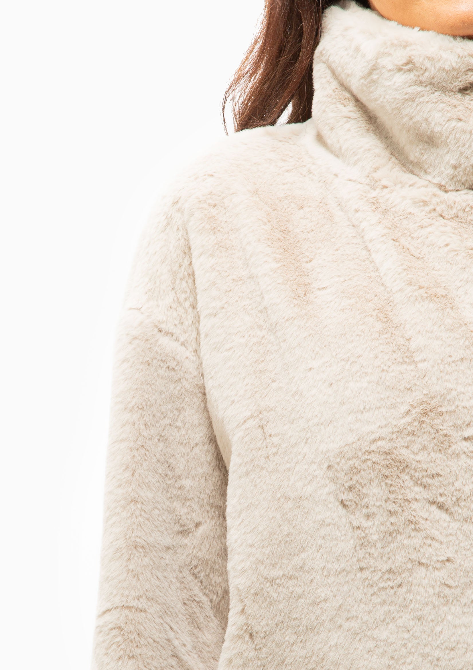 Faux Fur Stand Up Collar Coat | Chantilly
