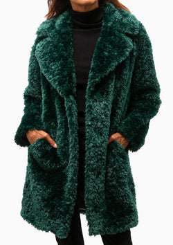 Faux Shearling Coat | Emerald