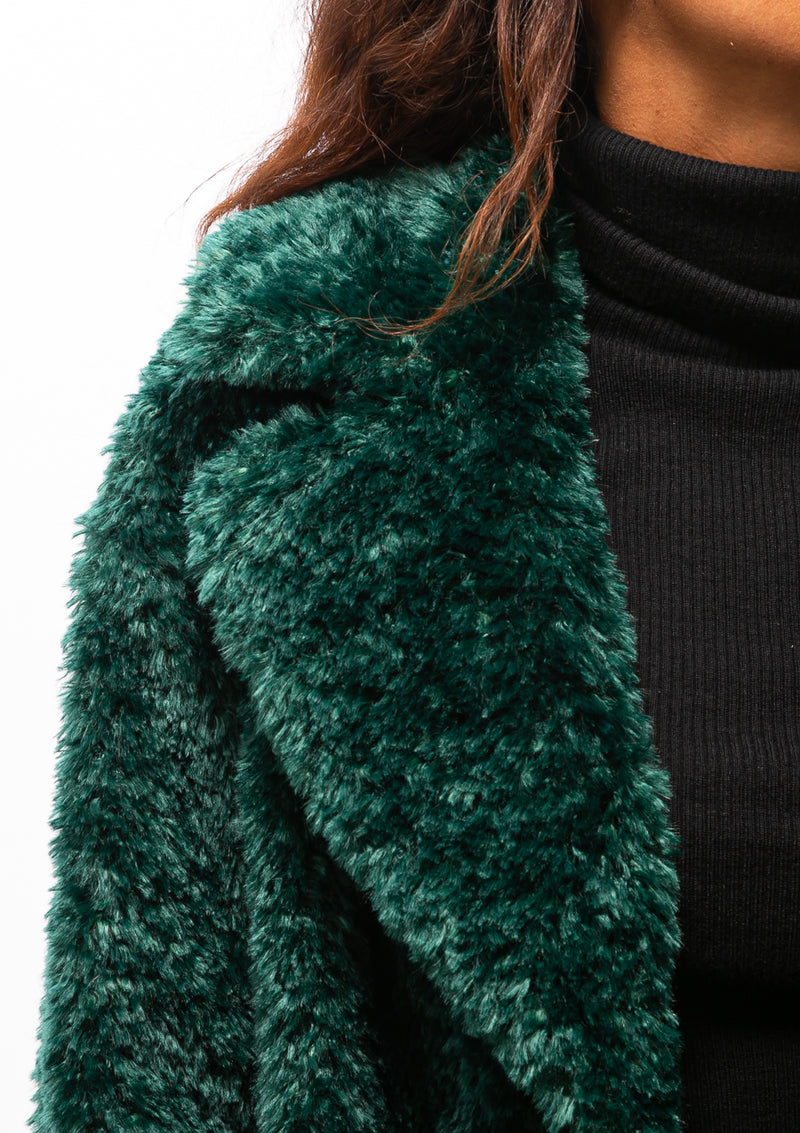 Faux Shearling Coat | Emerald