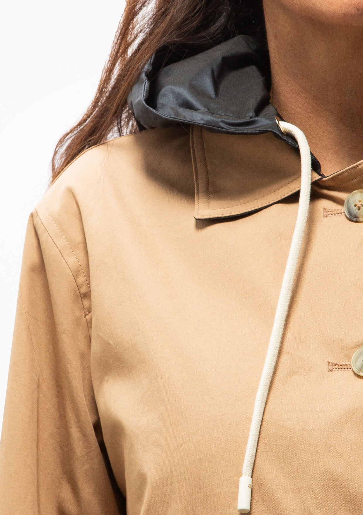 New Techno Taffeta Reversible Hooded Jacket | Camel