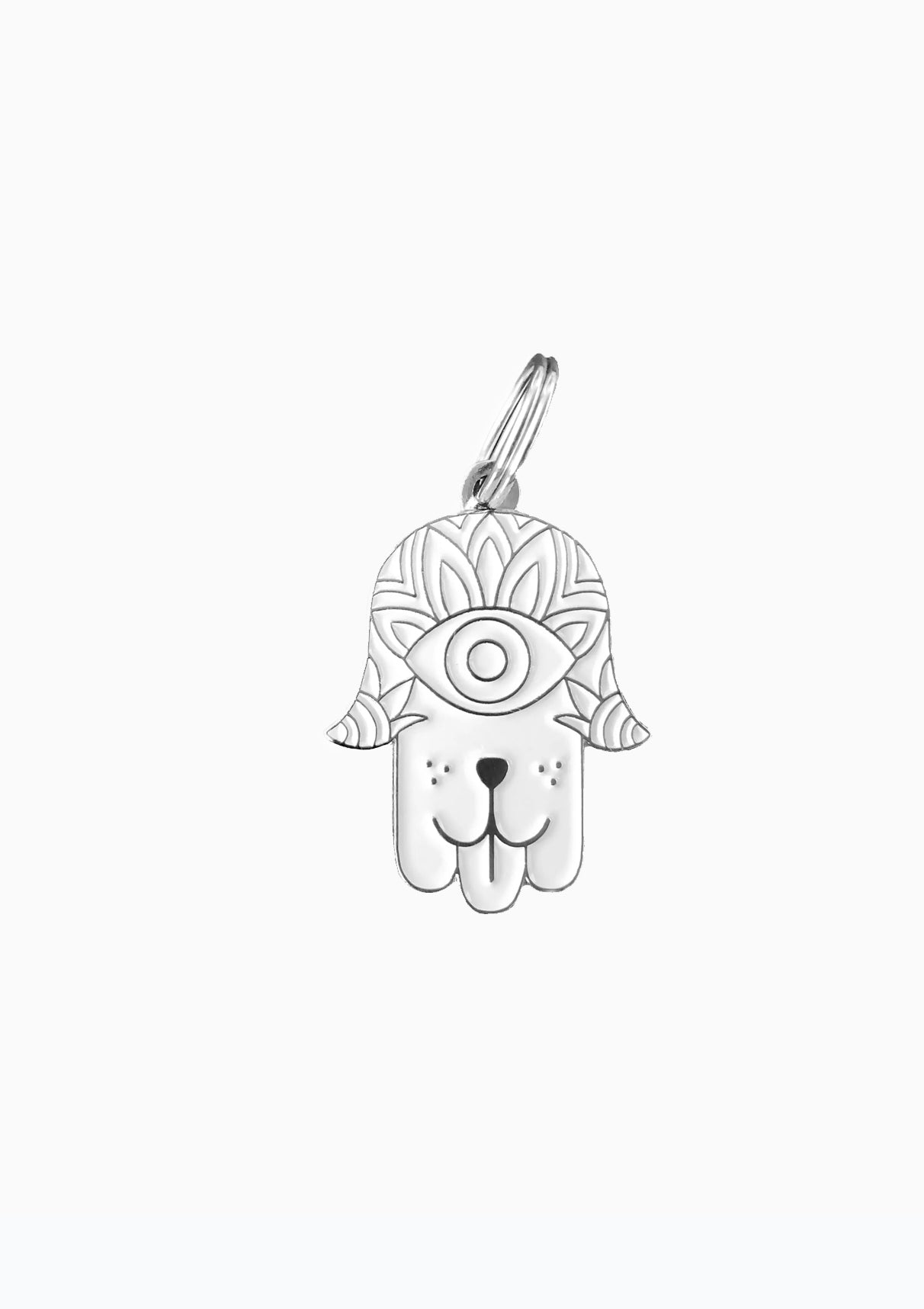 Hamsa Dog Tag | White