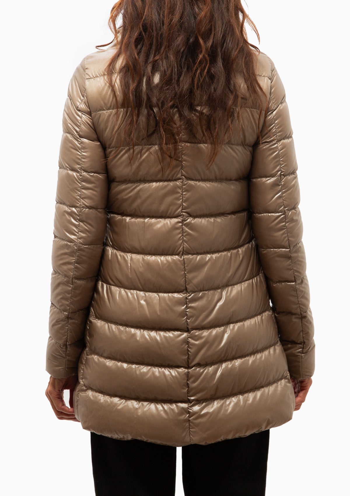 Amelia Classic Nylon A-Shape Coat | Light Taupe