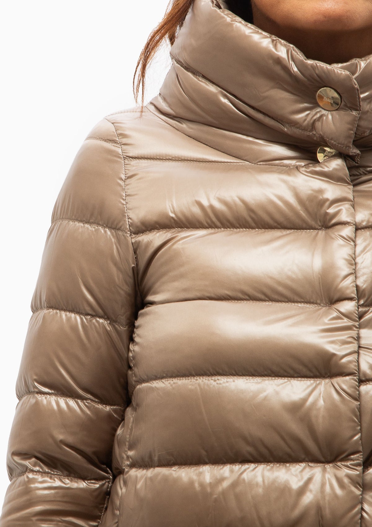 Amelia Classic Nylon A-Shape Coat | Light Taupe