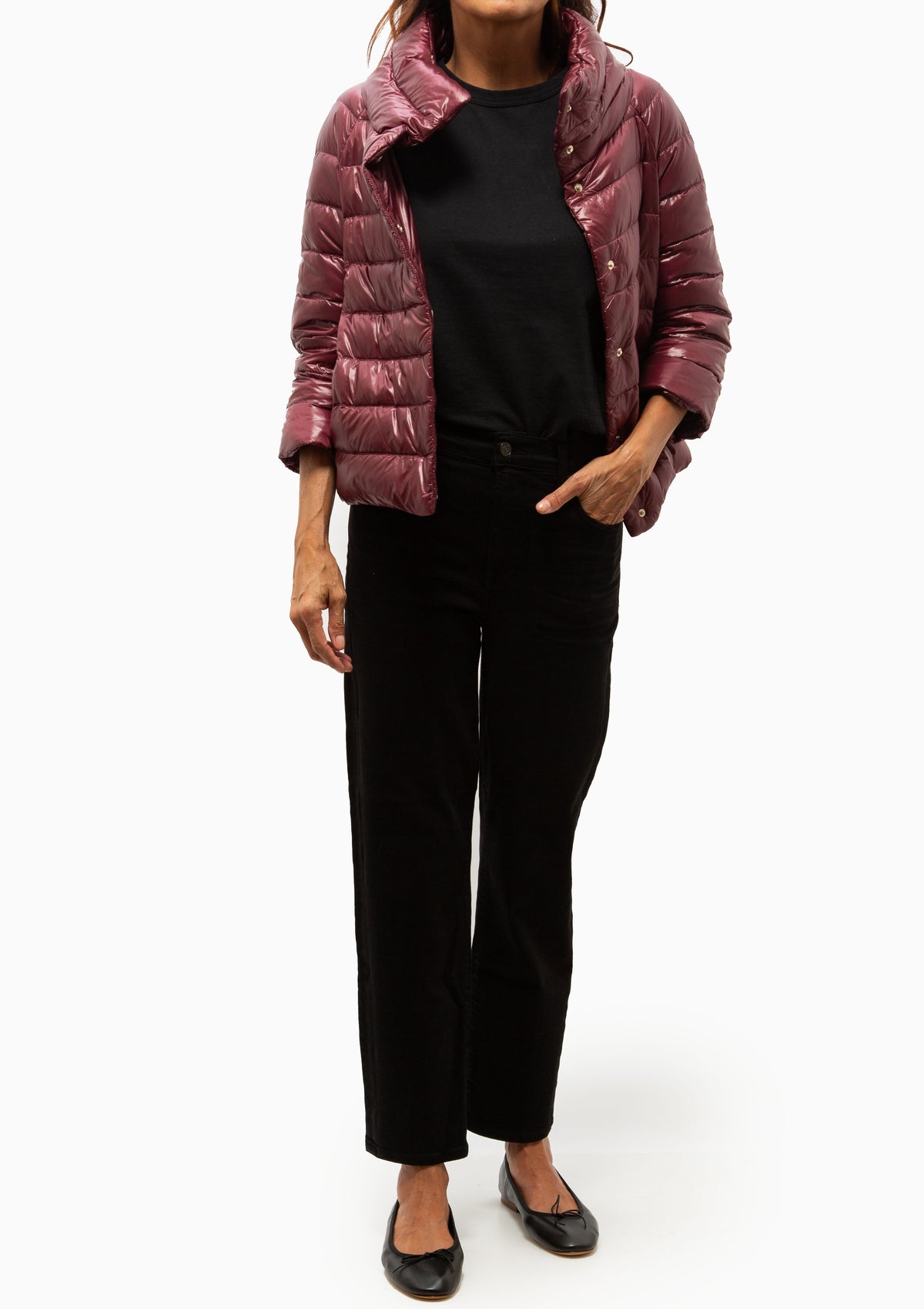 Classic Nylon Sofia 3/4 Sleeve Jacket | Bordeaux