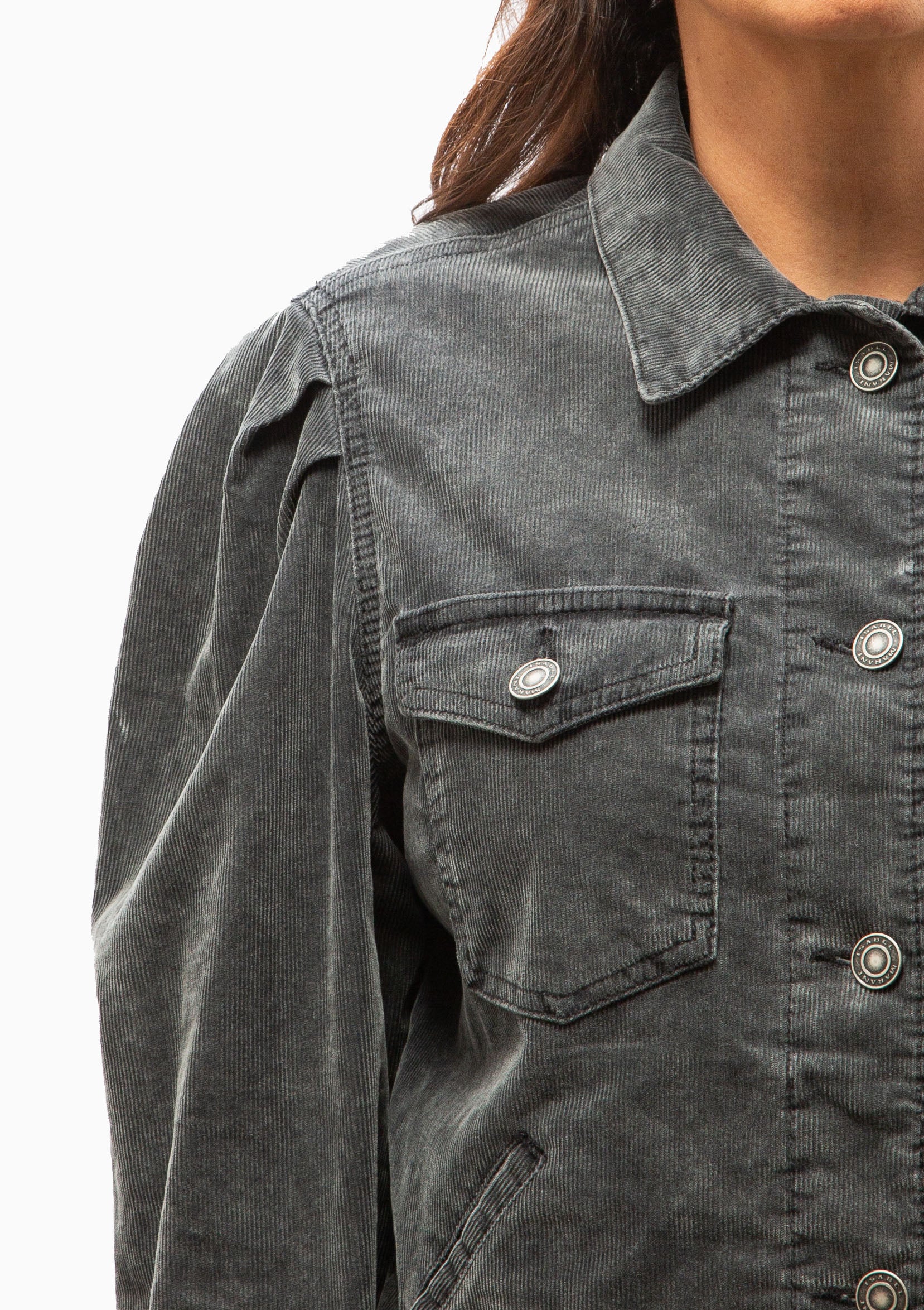 ISABEL MARANT ダークグレー デニムジャケット Isabel Marant Étoile | Bolineav Jacket | Faded Black