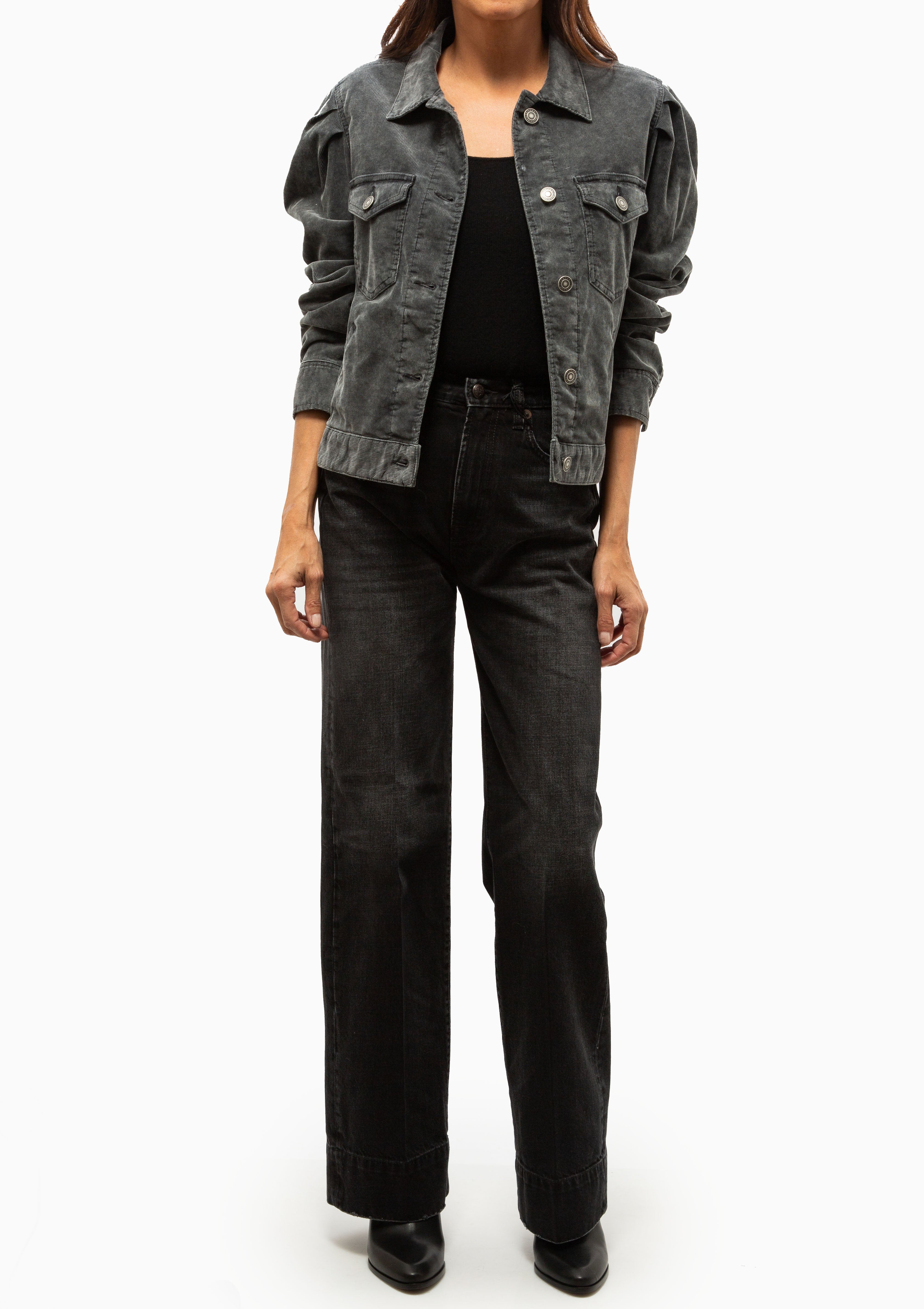 ISABEL MARANT ダークグレー デニムジャケット Isabel Marant Étoile | Bolineav Jacket | Faded Black