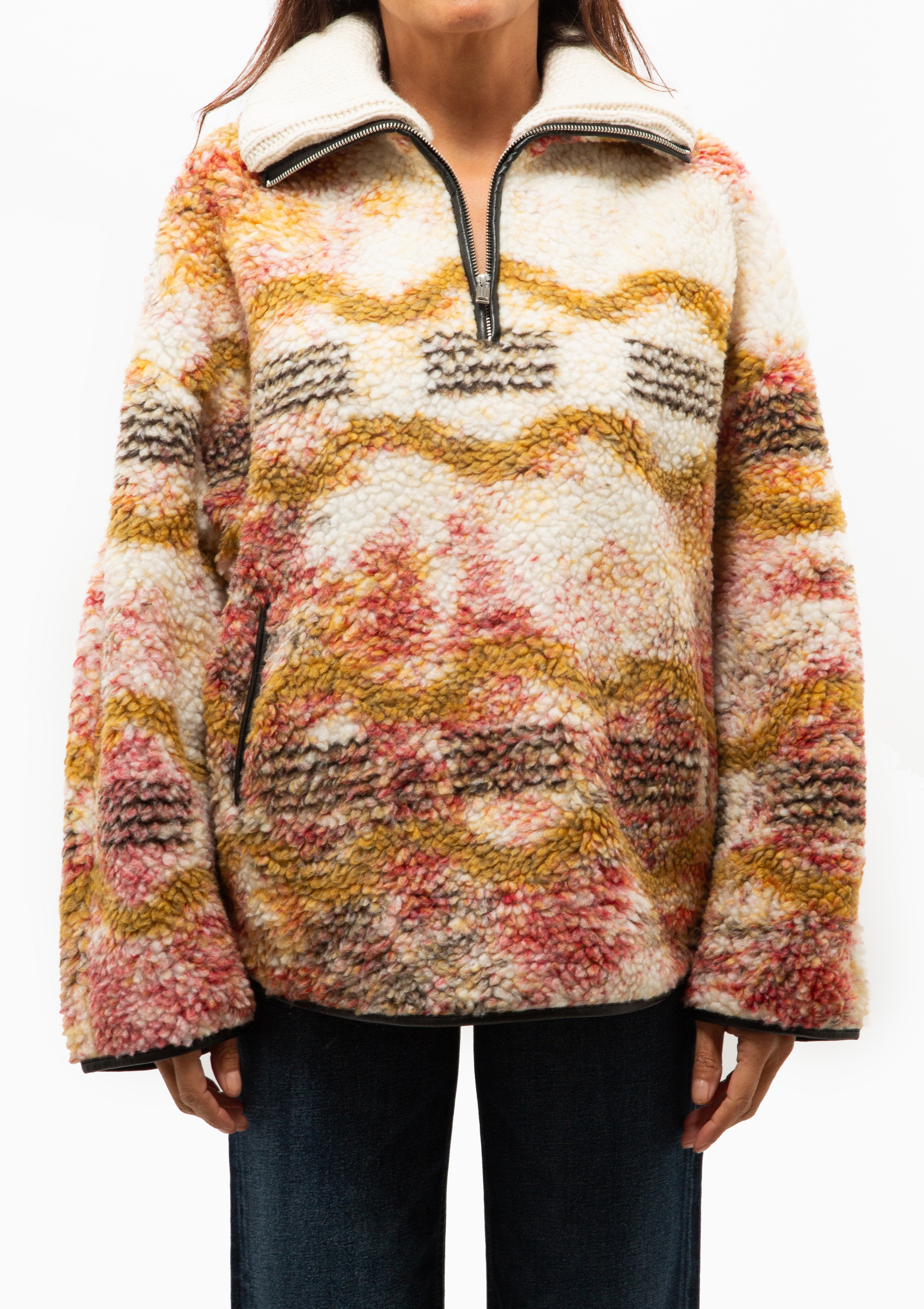 Marner Fleece Sweater | Ecru/Ochre