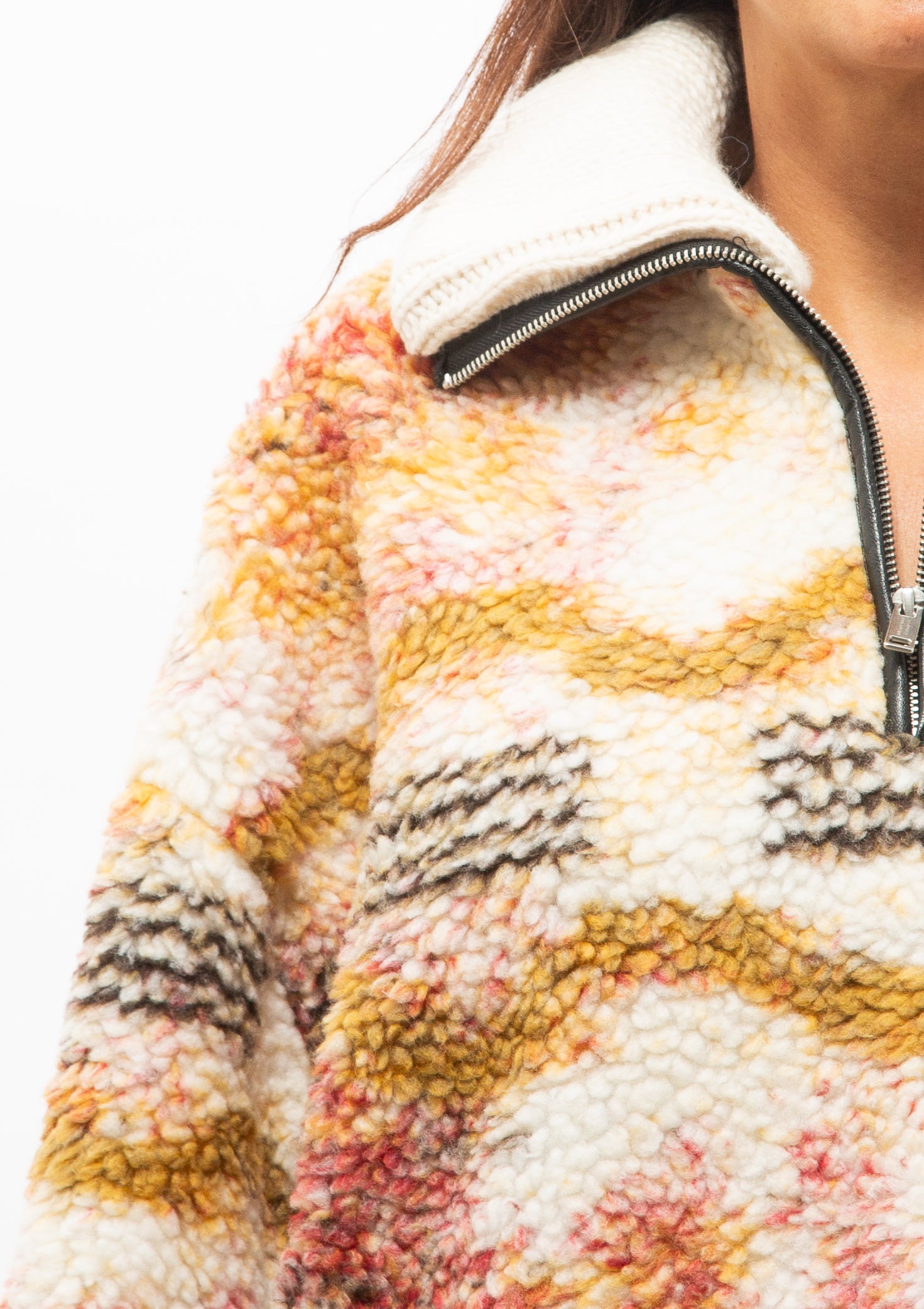 Marner Fleece Sweater | Ecru/Ochre