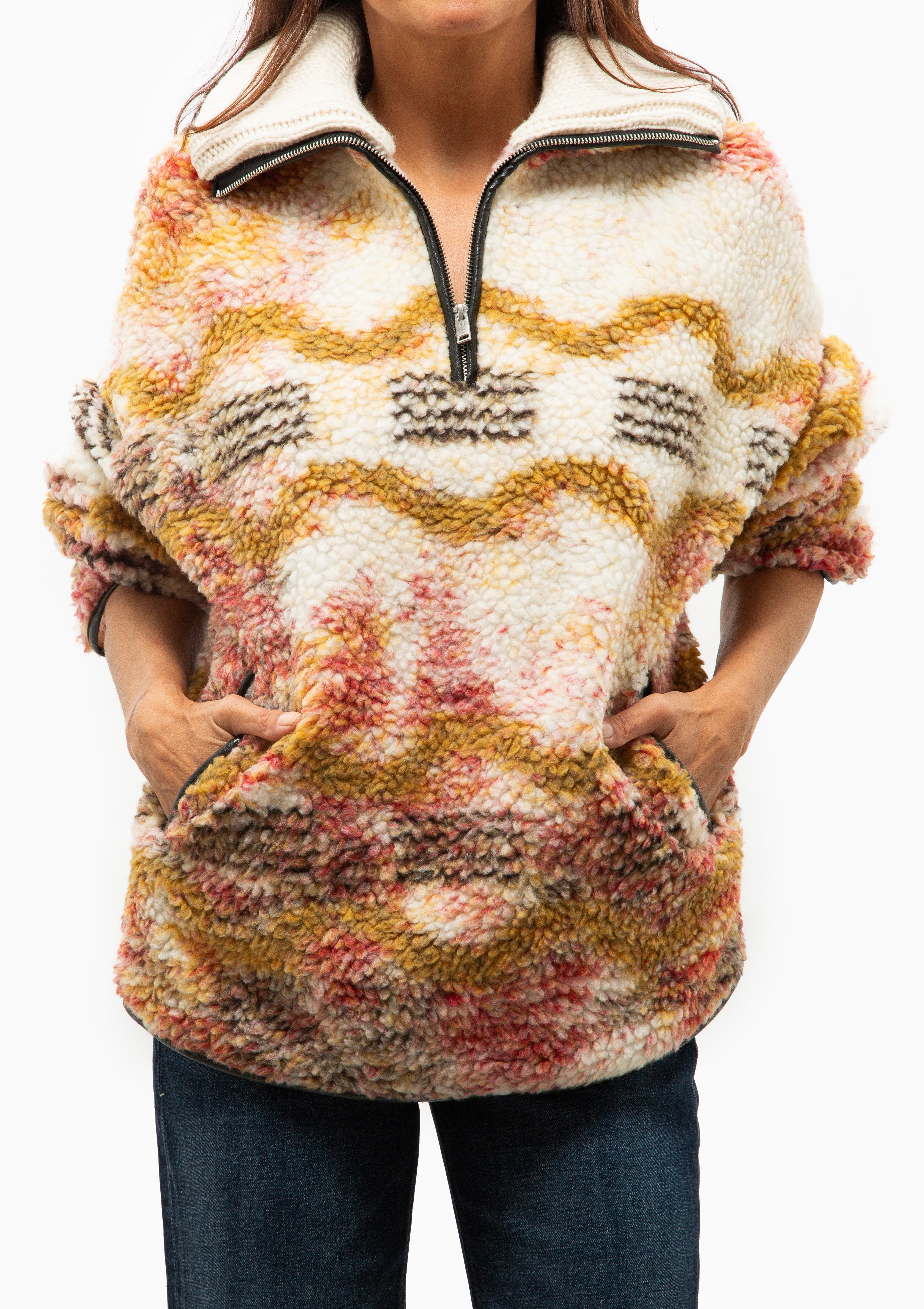 Marner Fleece Sweater | Ecru/Ochre