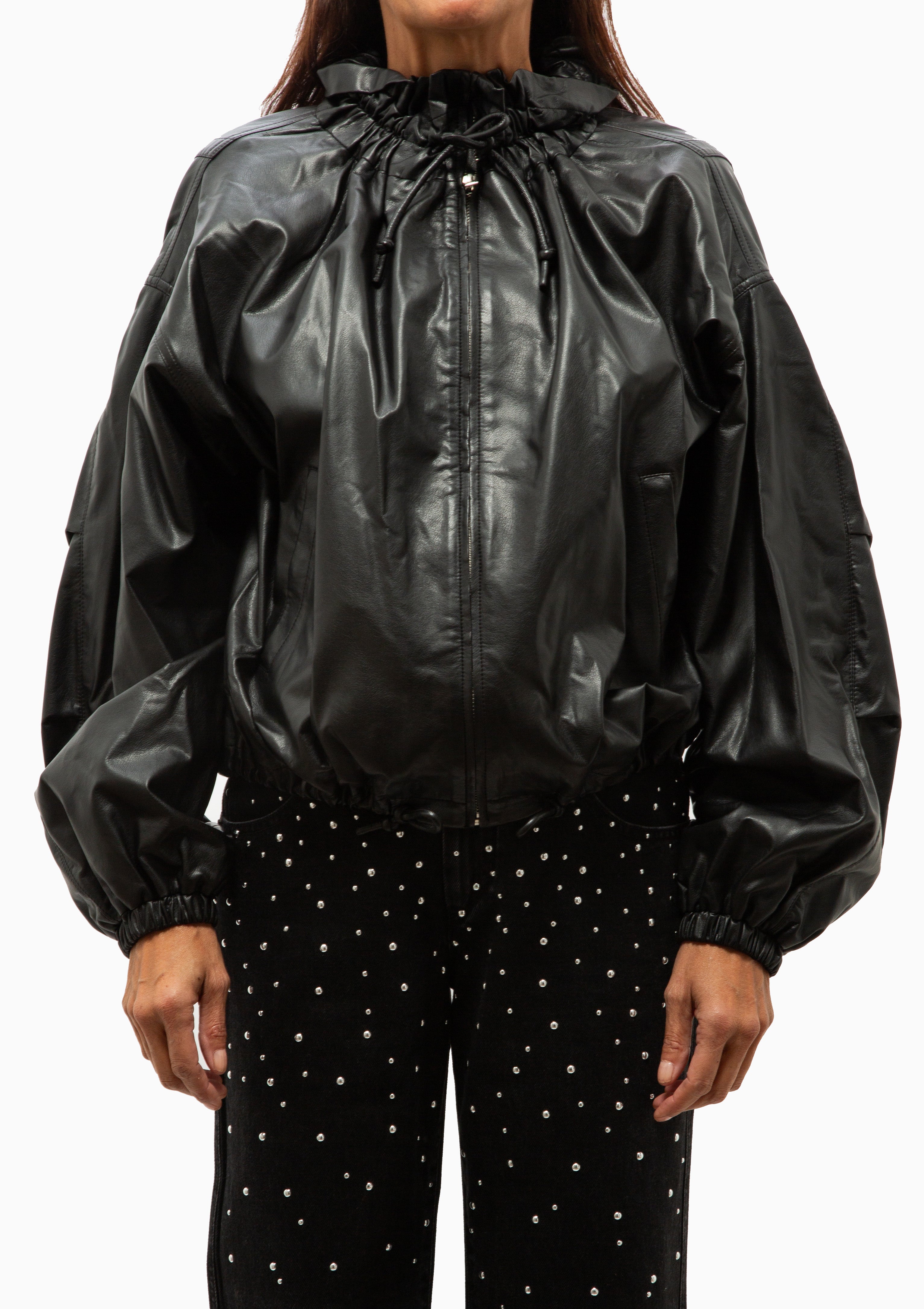 Neela Faux Leather Jacket | Black