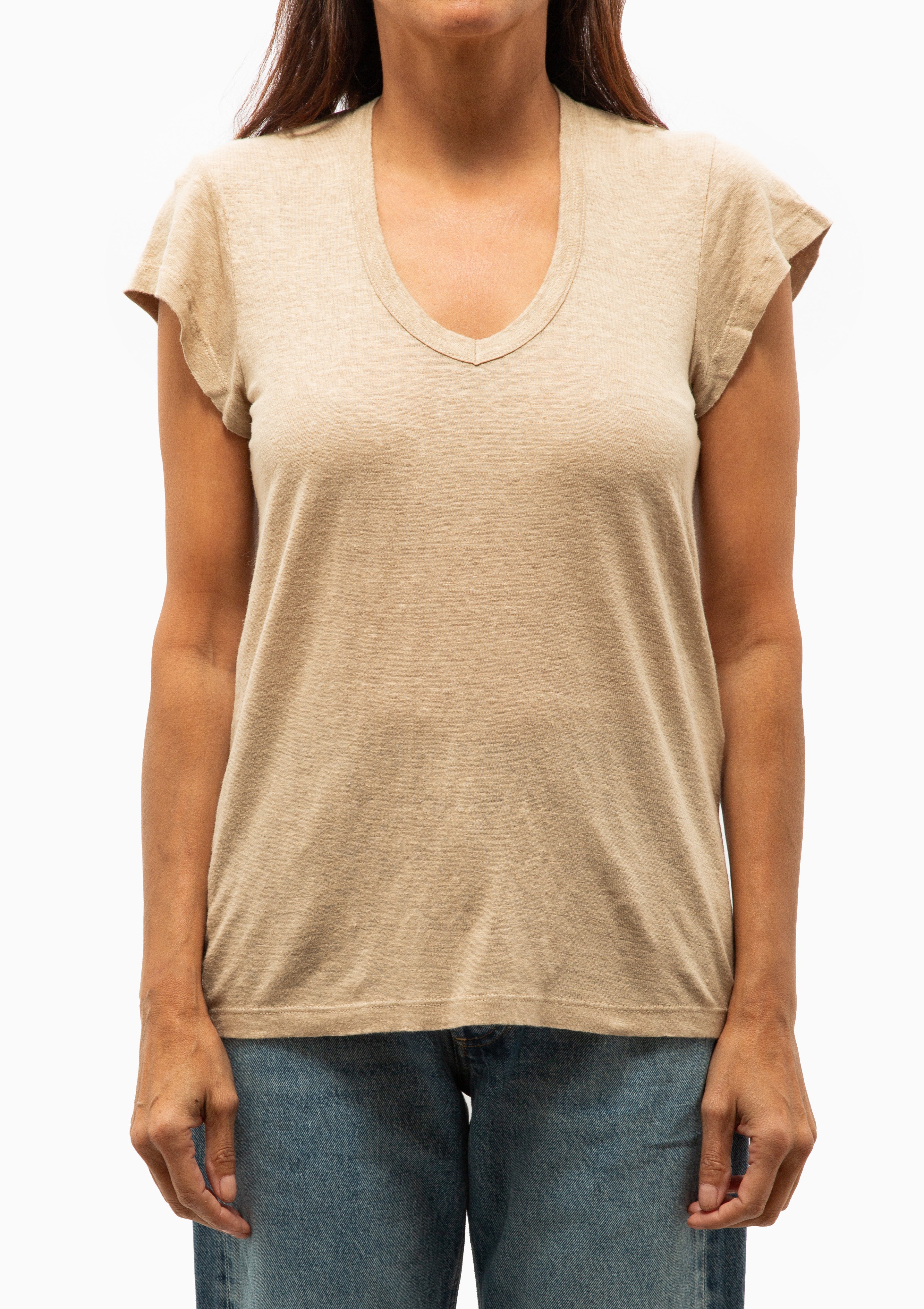 Zankou V-Neck T-Shirt | Beige