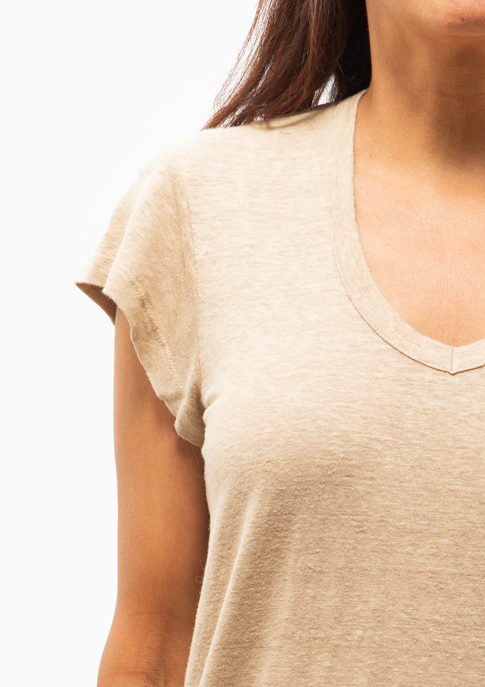Zankou V-Neck T-Shirt | Beige