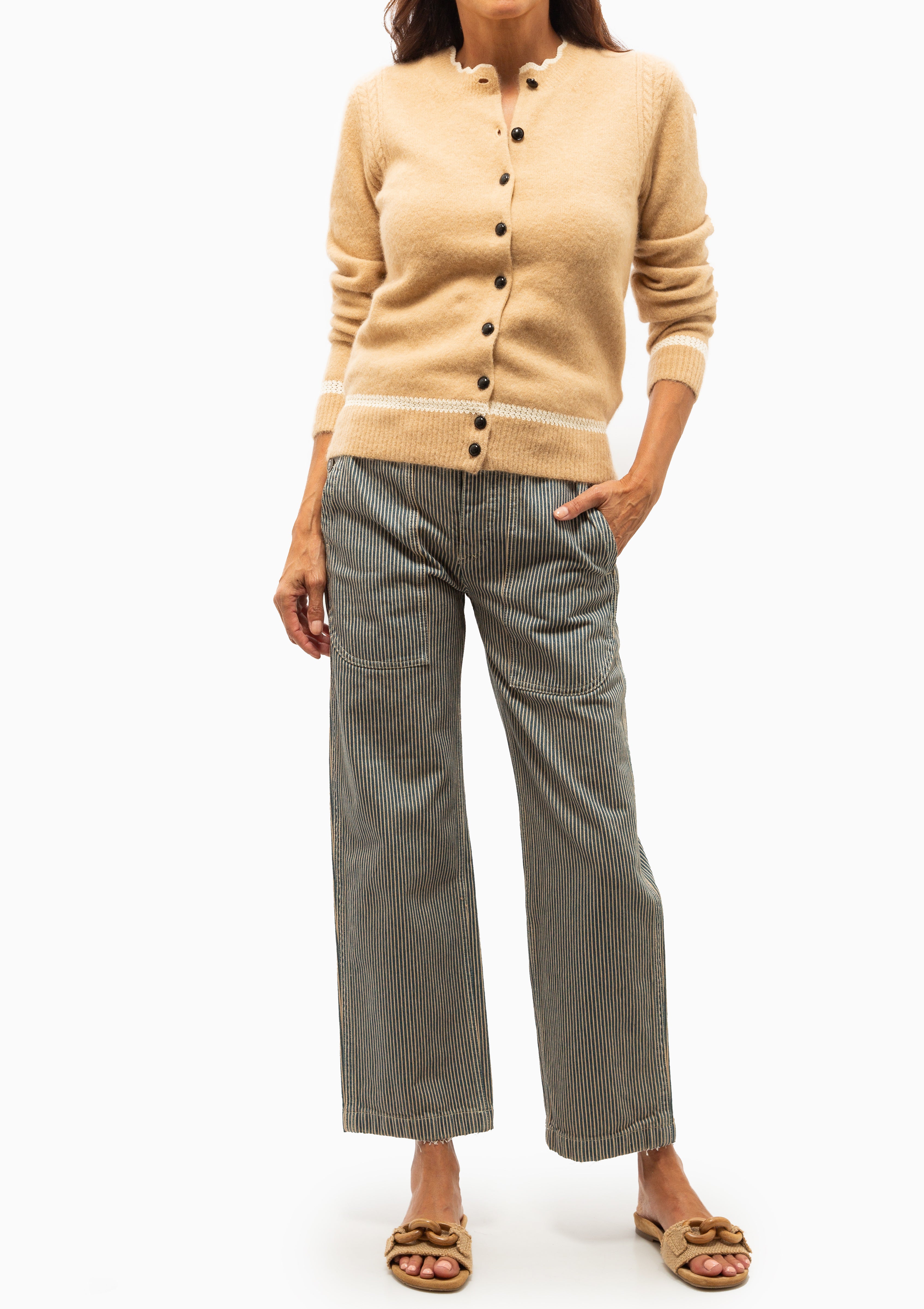 Ermina Pants | Blue/White
