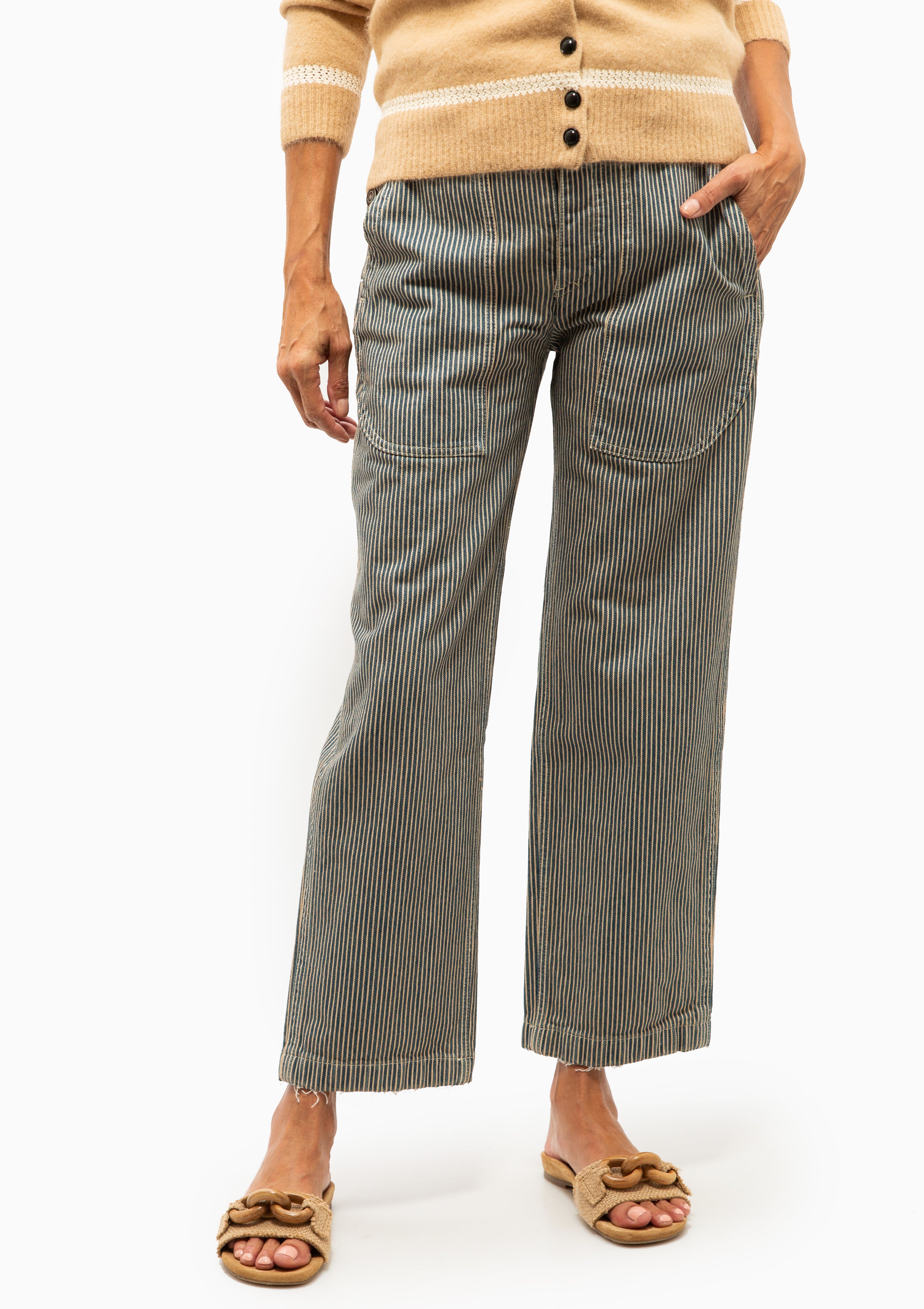Ermina Pants | Blue/White