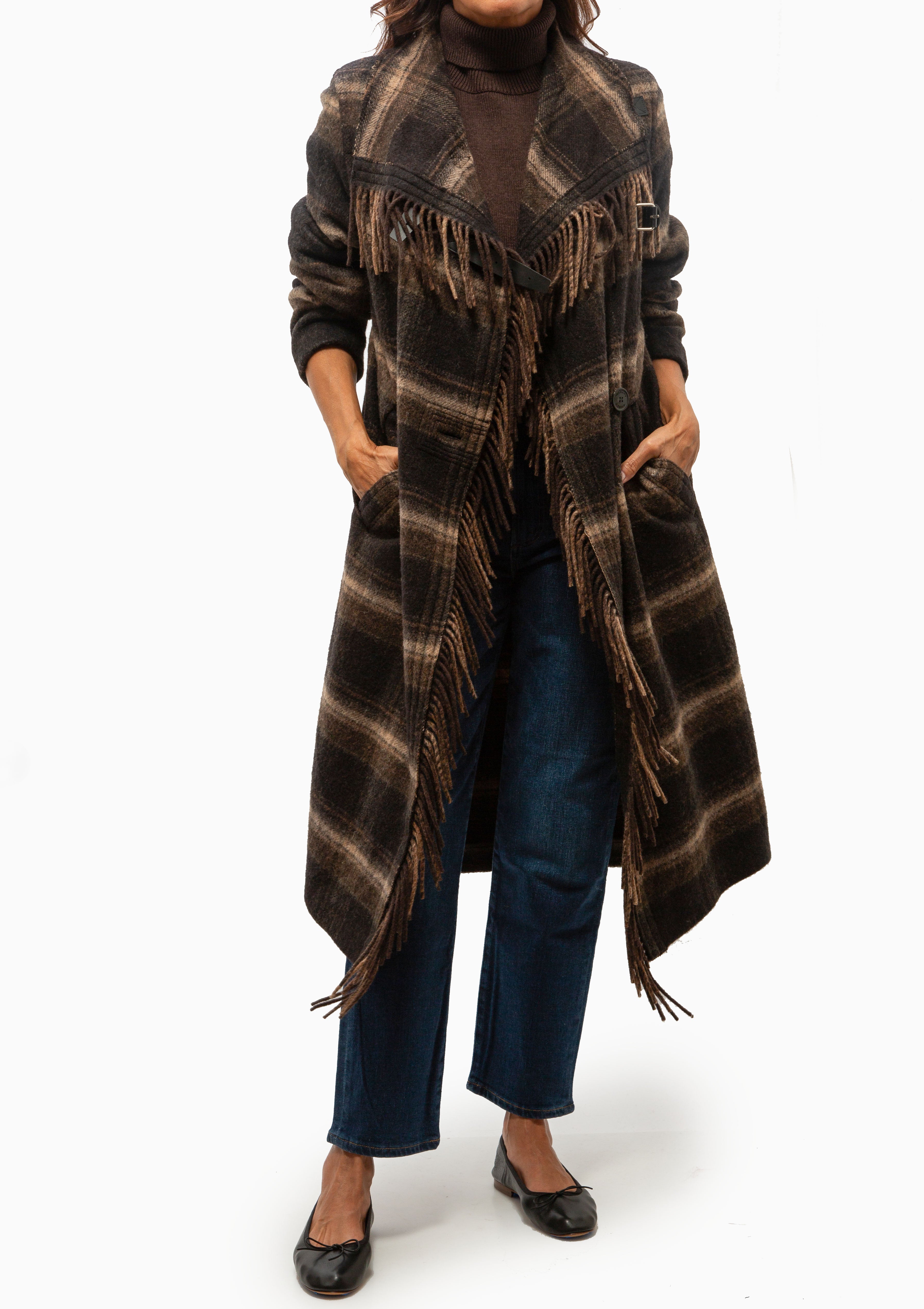 Gihan Wool Coat | Black/Khaki