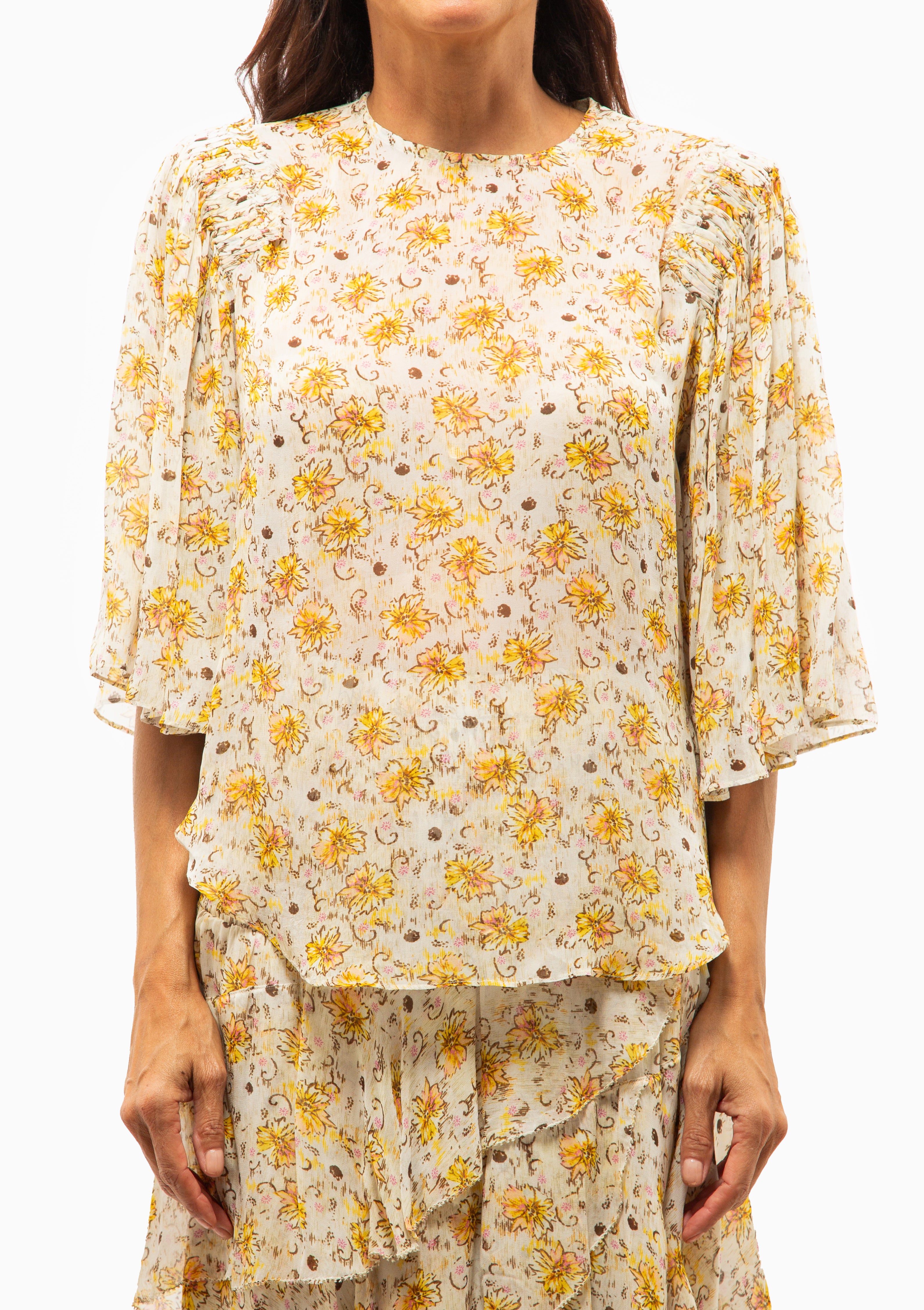 Floma Top | Light Yellow/Ecru