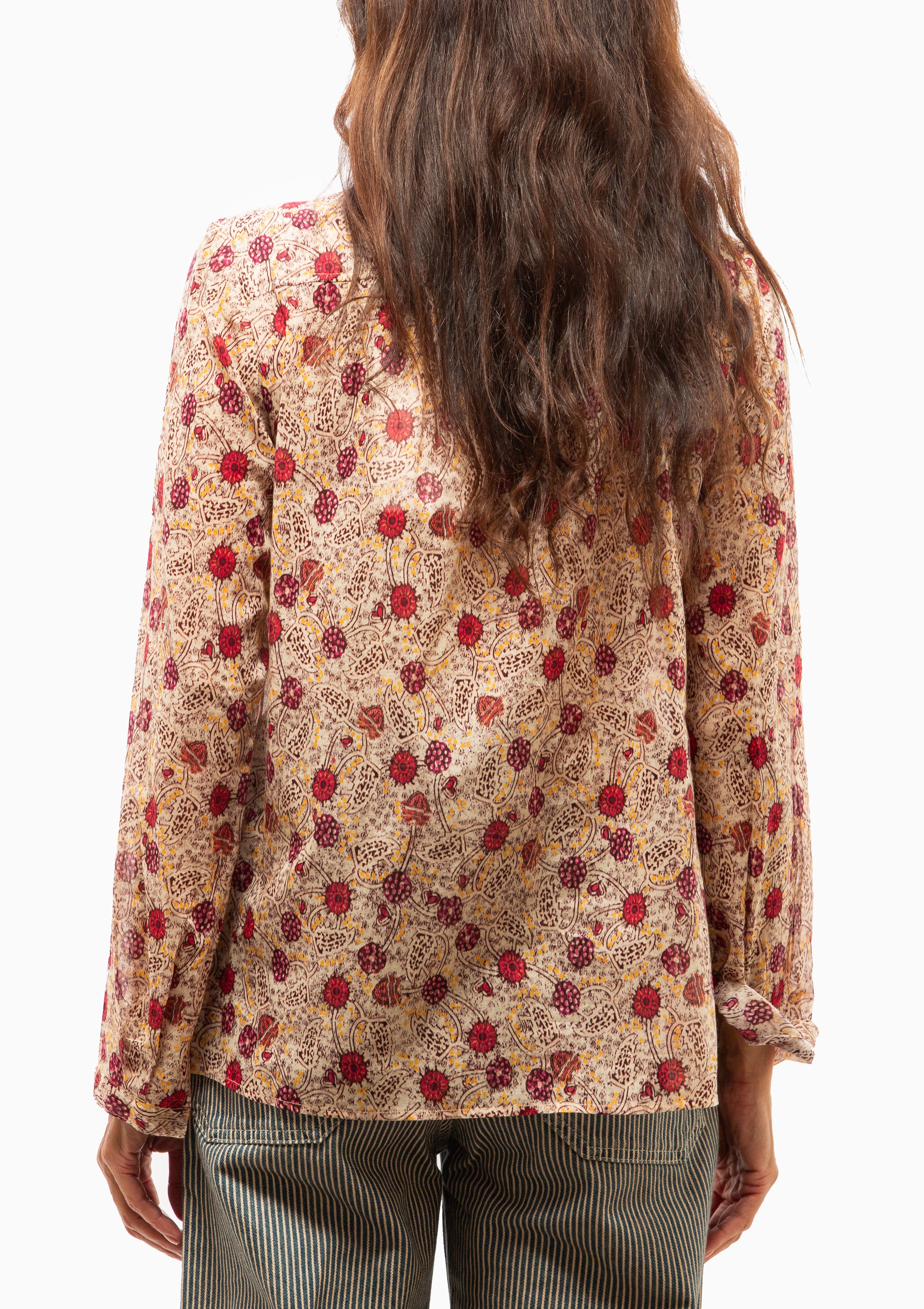 Maria Top | Ecru/Raspberry