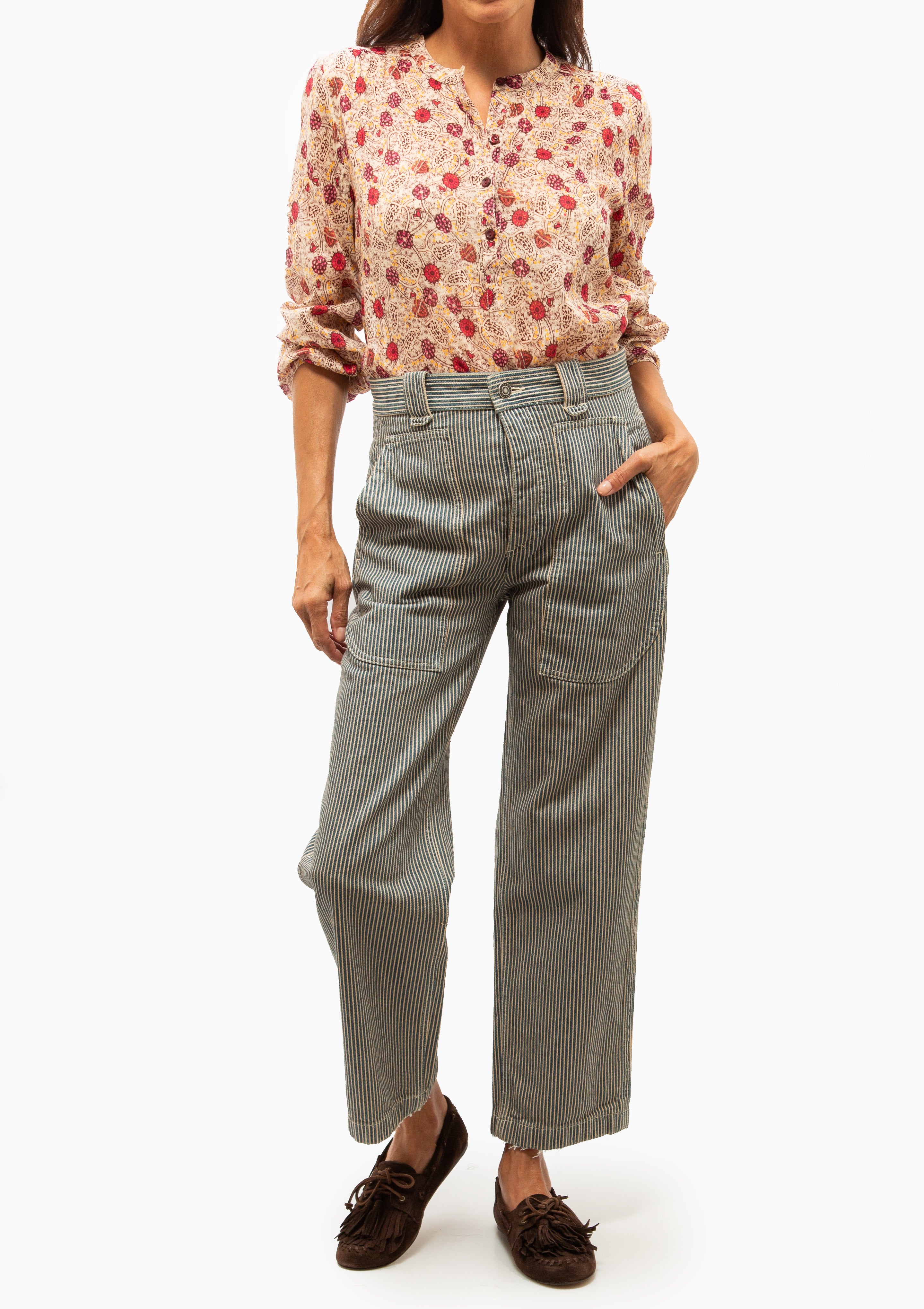 Maria Top | Ecru/Raspberry