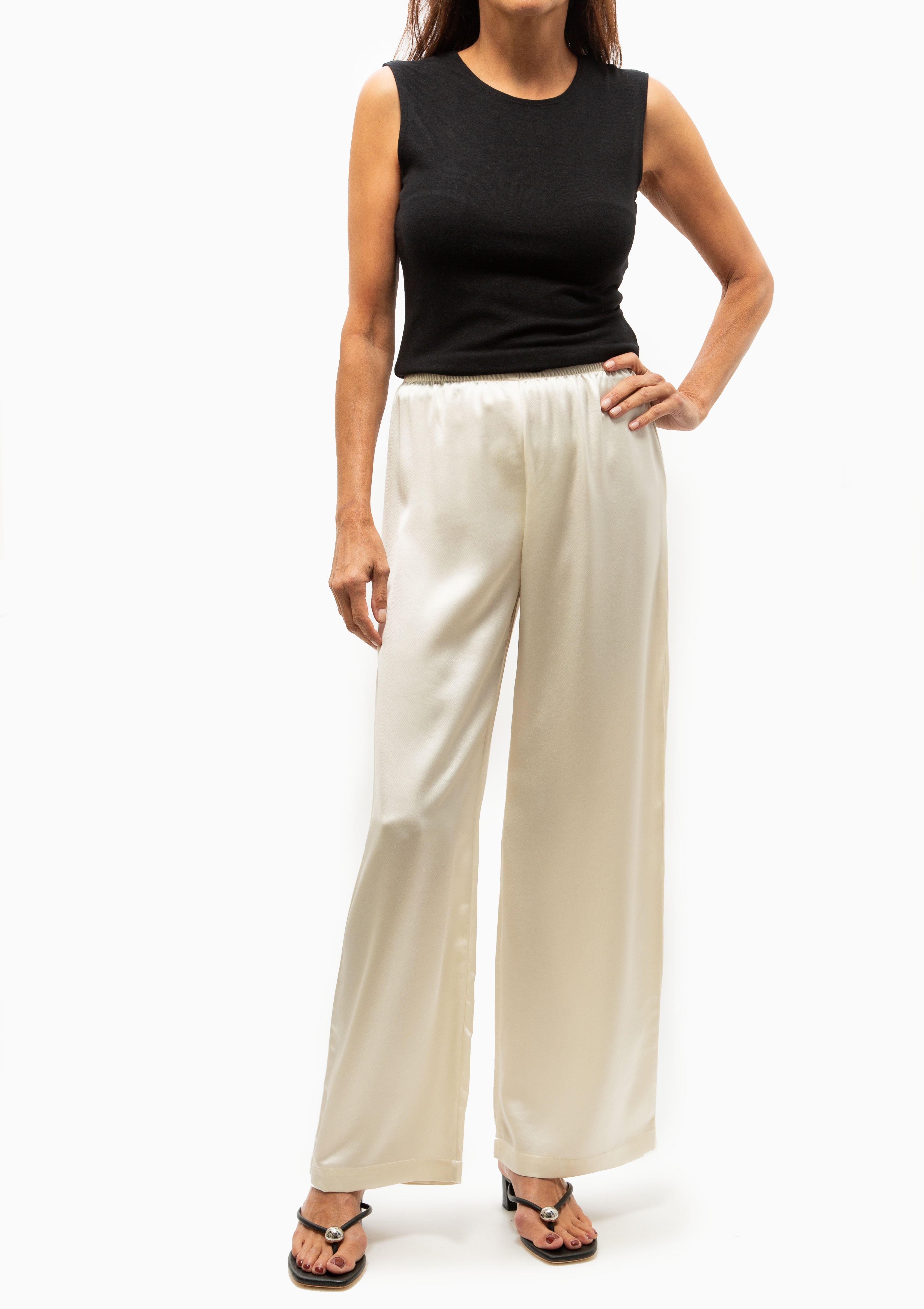 LESET | Barb Wide Leg Pant | Creme