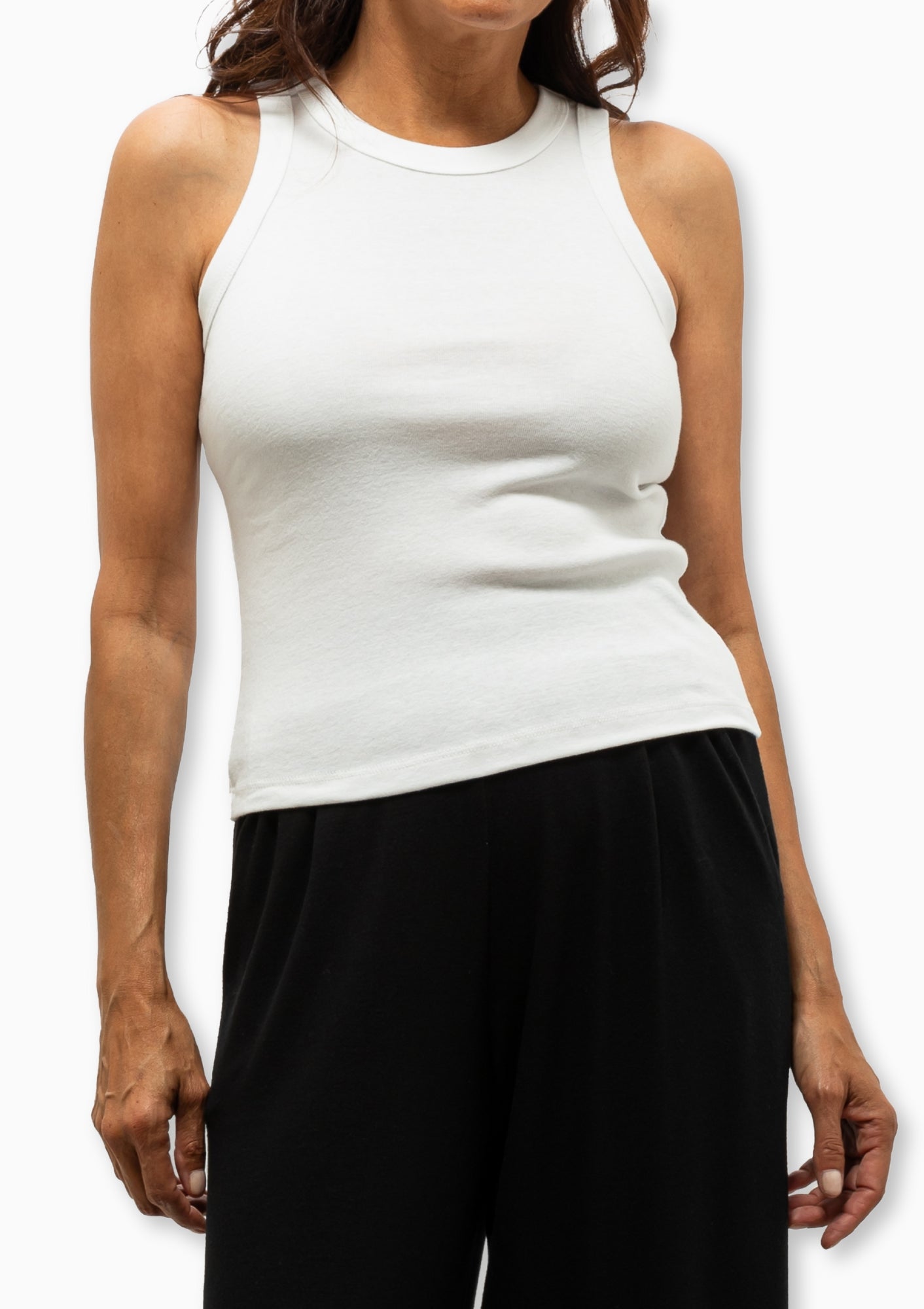 Nando High Neck Tank | White