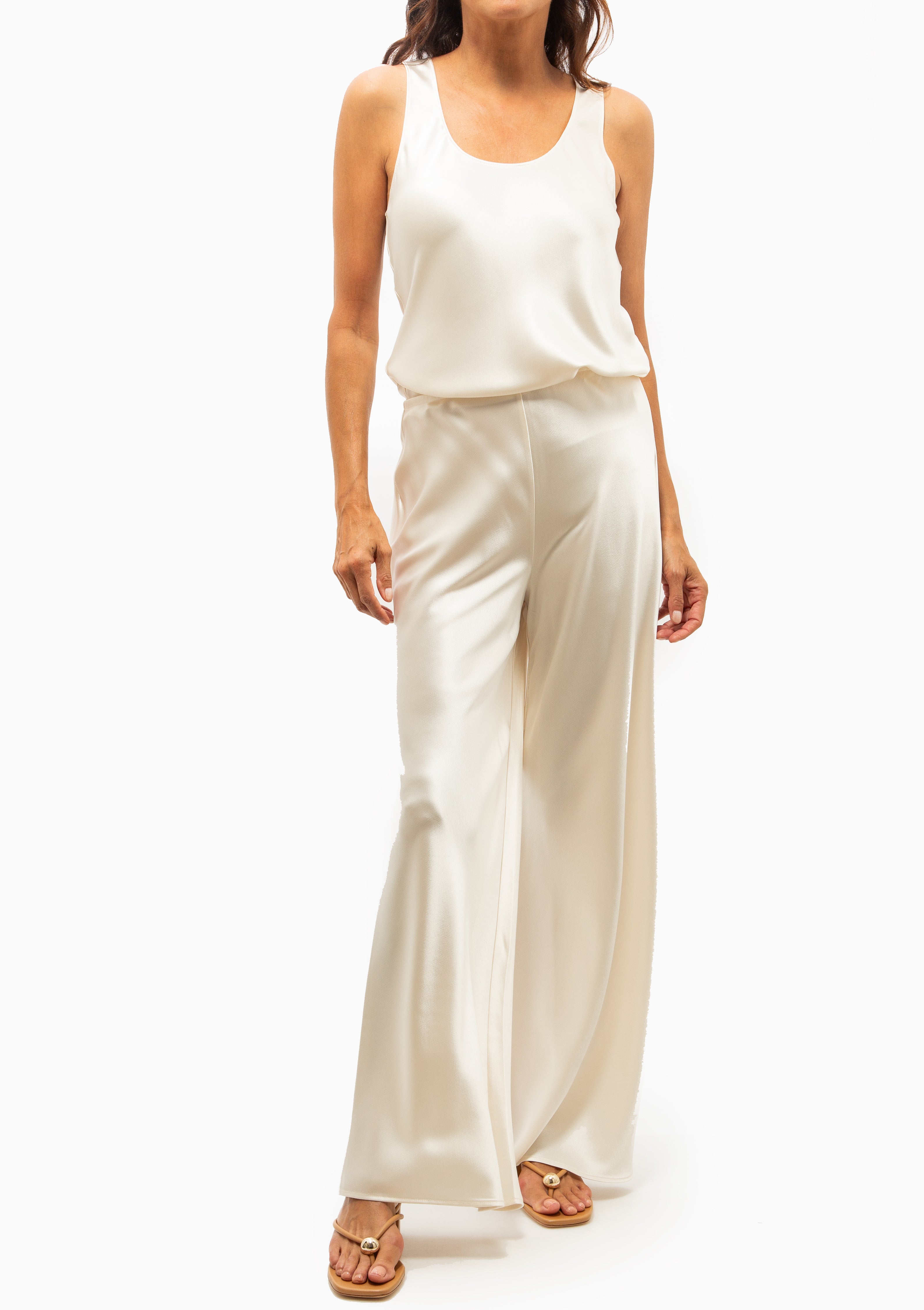 Barb Bias Tank | Creme
