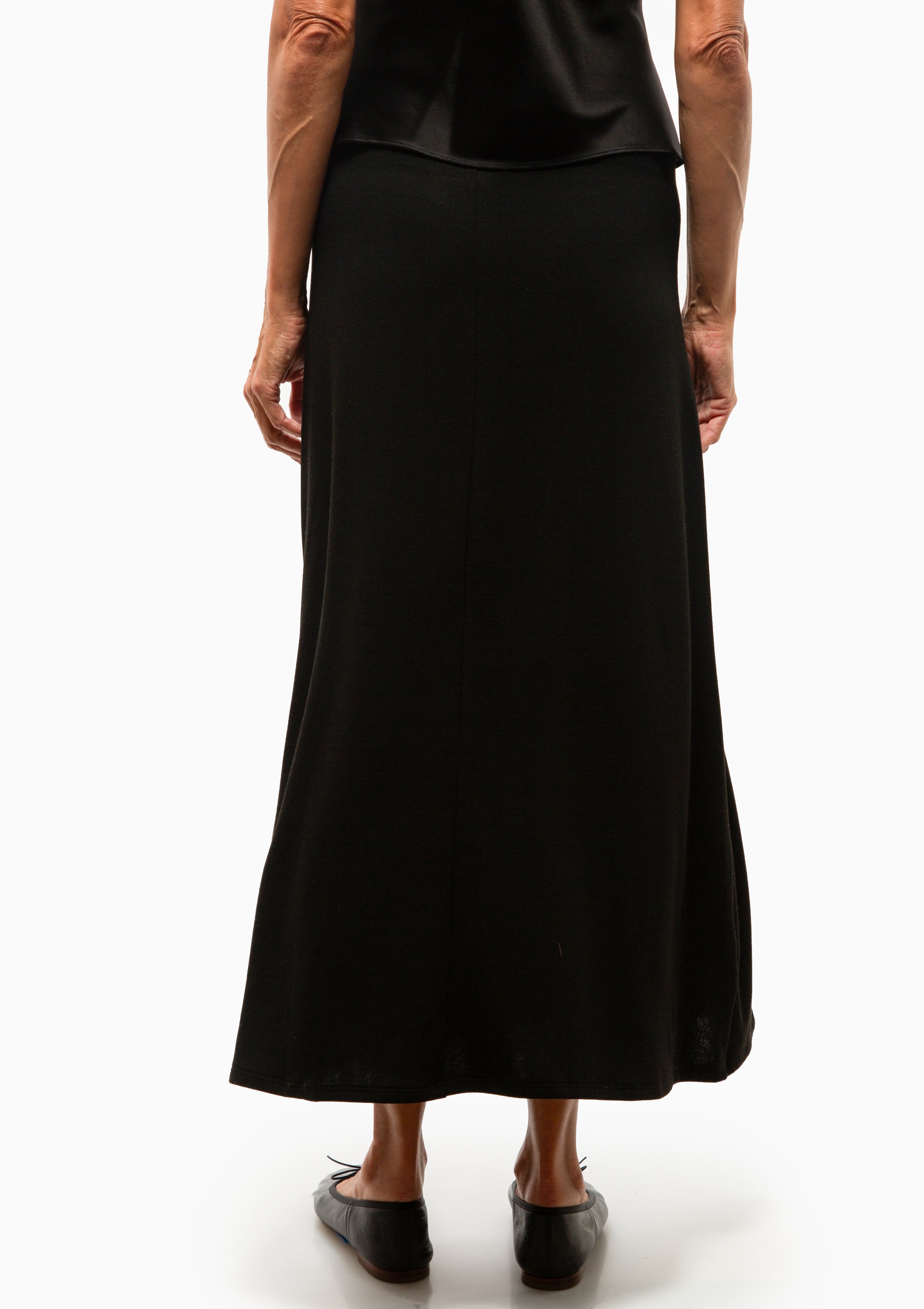 Lauren High Waist Midi Skirt | Black