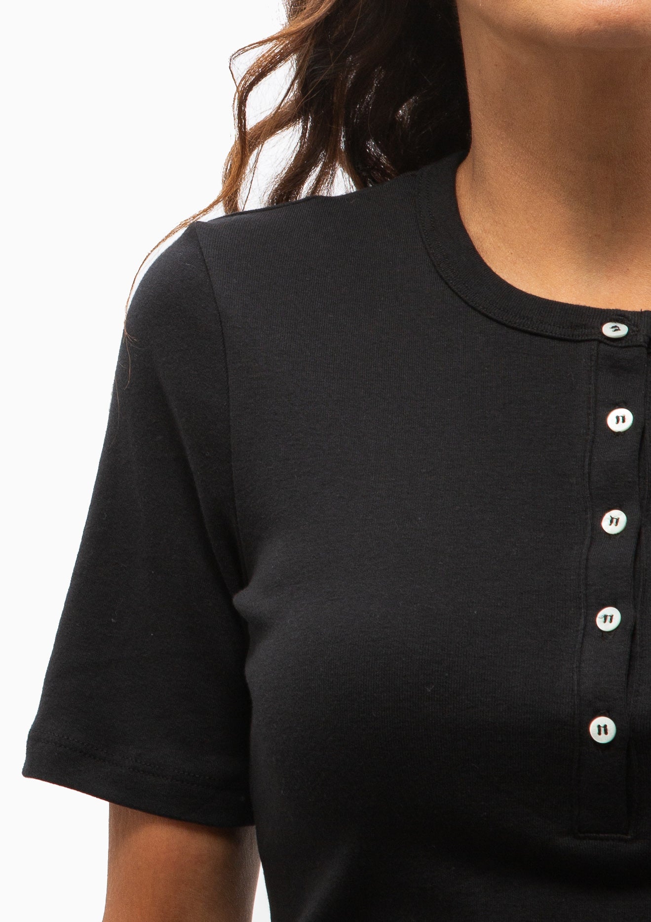 Nando Short Sleeve Henley | Black