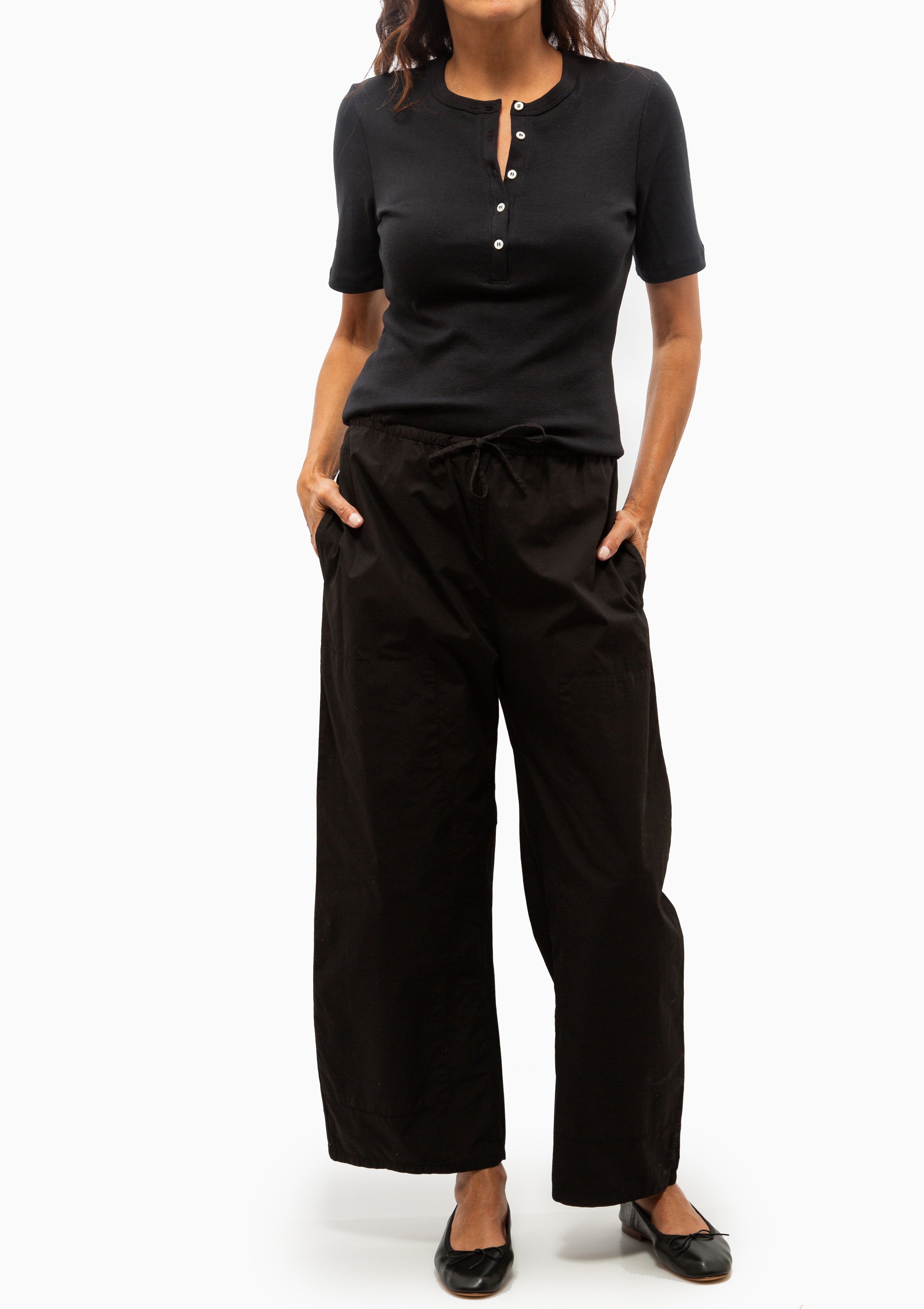 Nando Short Sleeve Henley | Black
