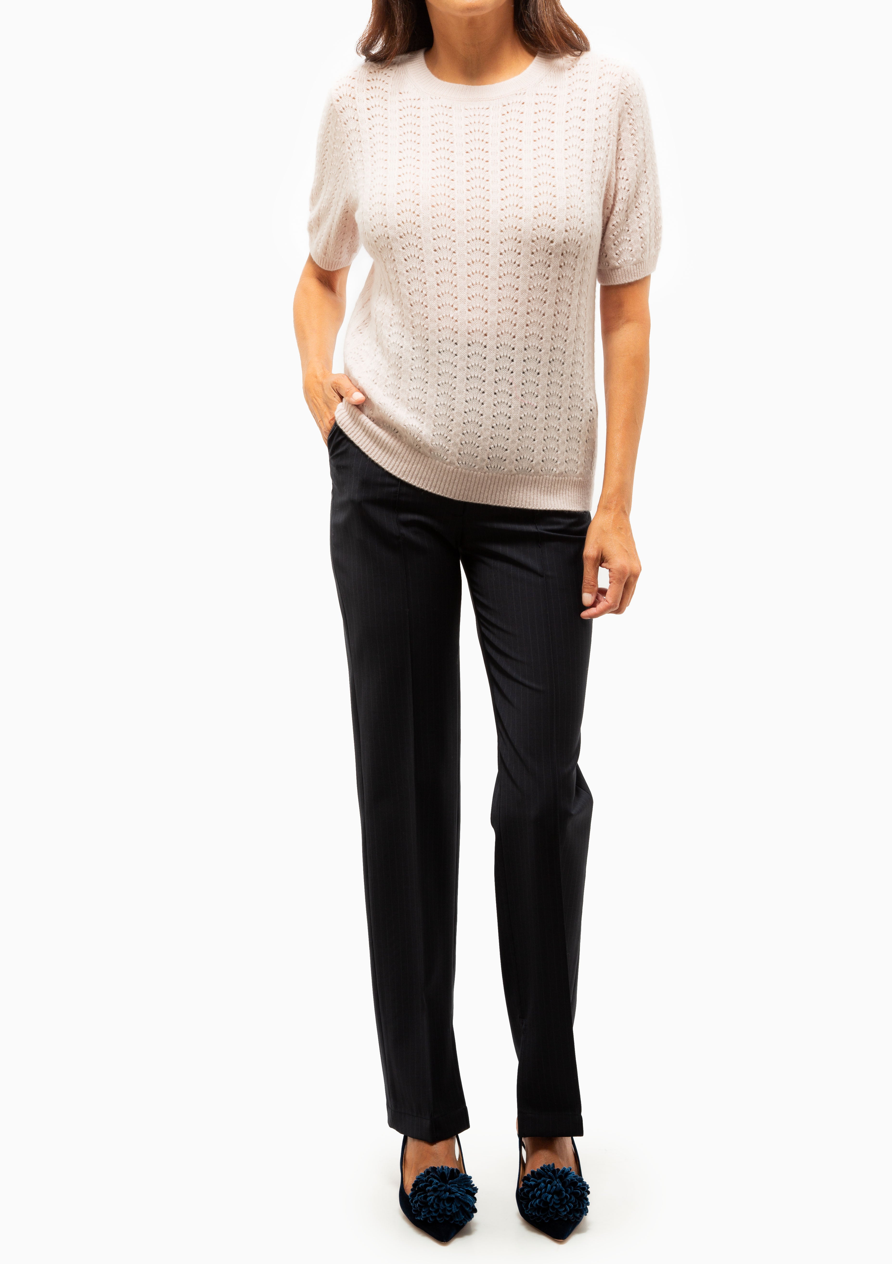 Cecelia Pointelle Sweater | Soft Pink