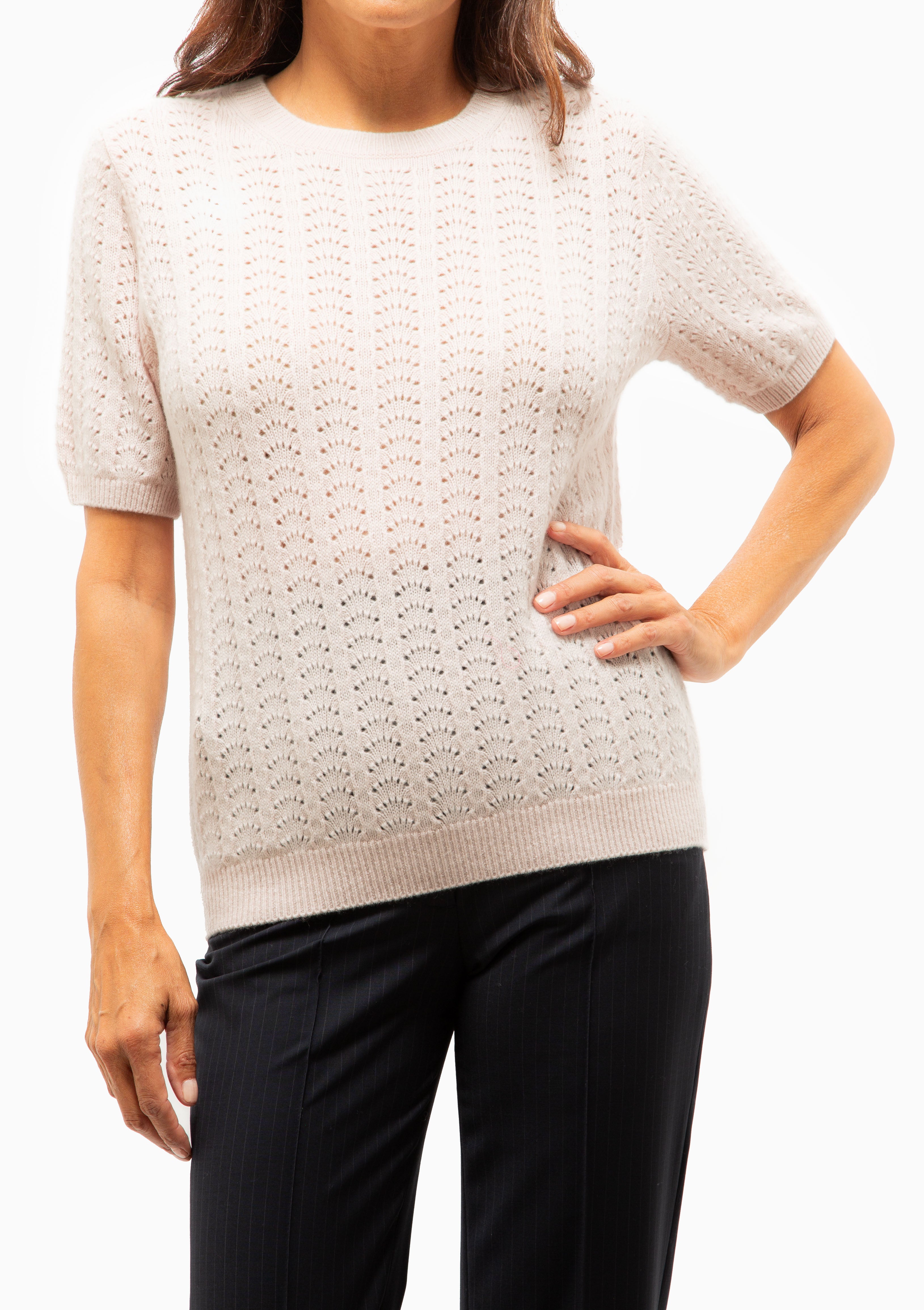 Cecelia Pointelle Sweater | Soft Pink