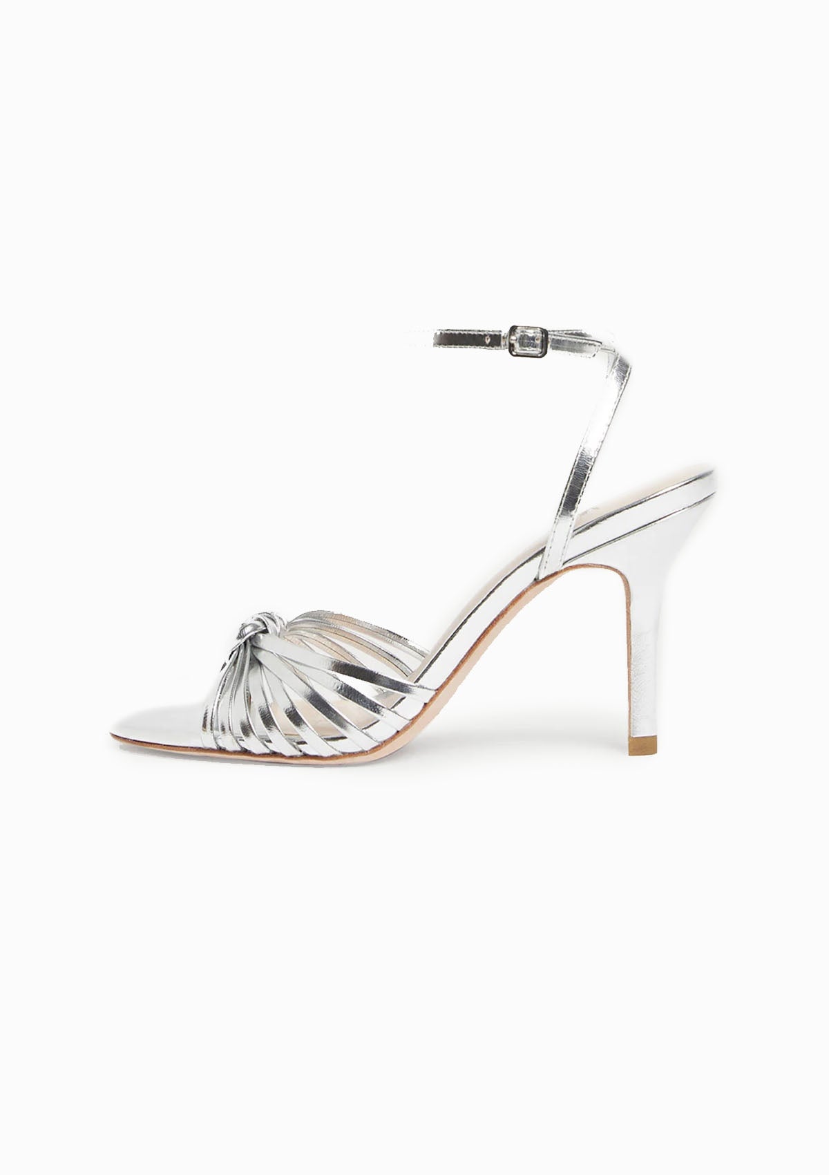 Ada Knot Heel Sandal | Silver