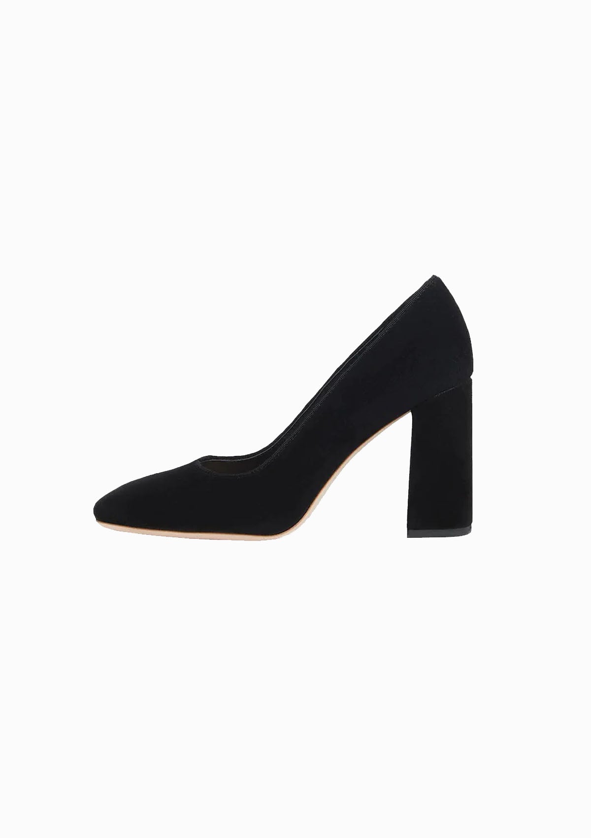 Rue Suede Heeled Pump | Black