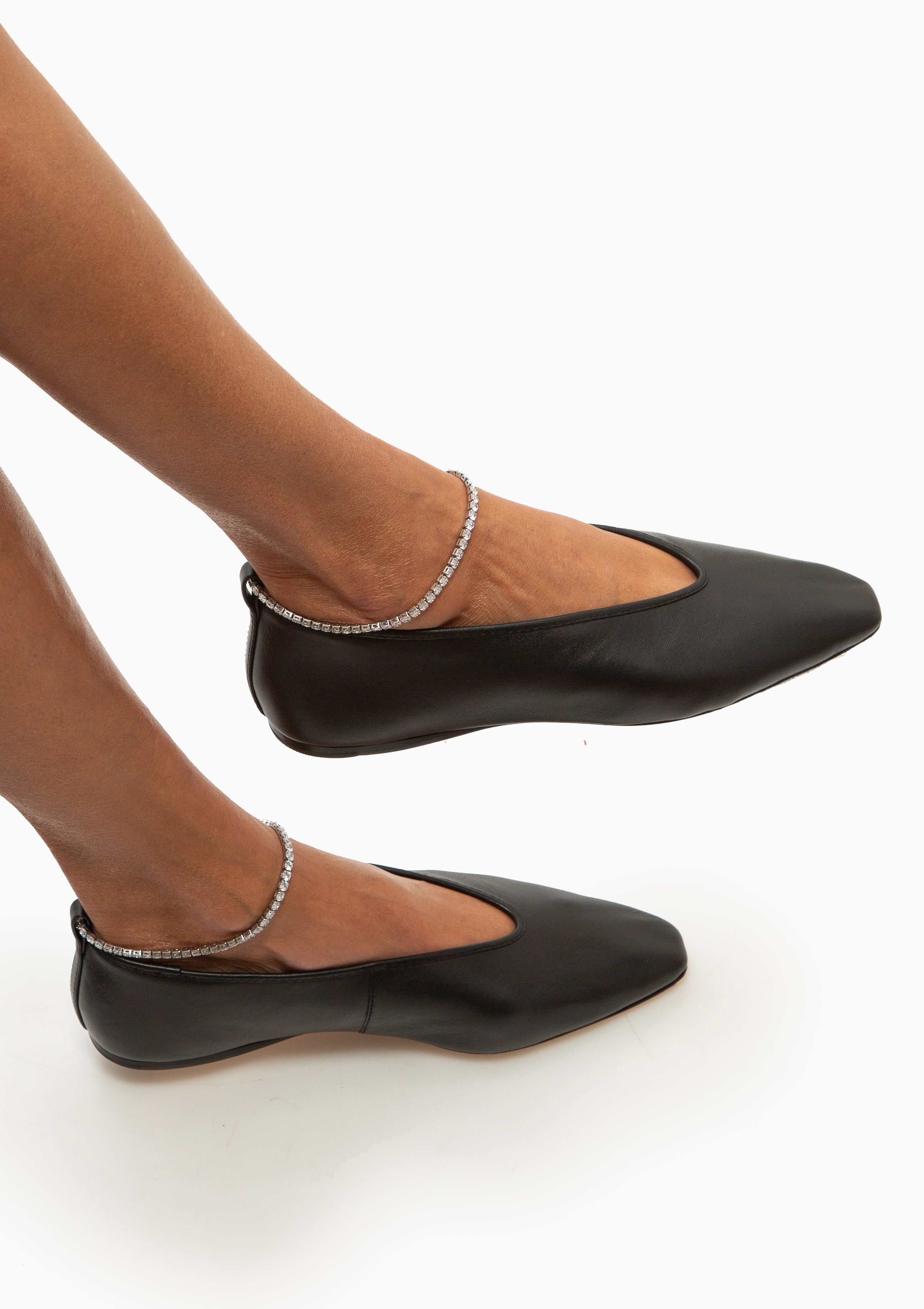 Emery Ballet Flat | Black/Crystal