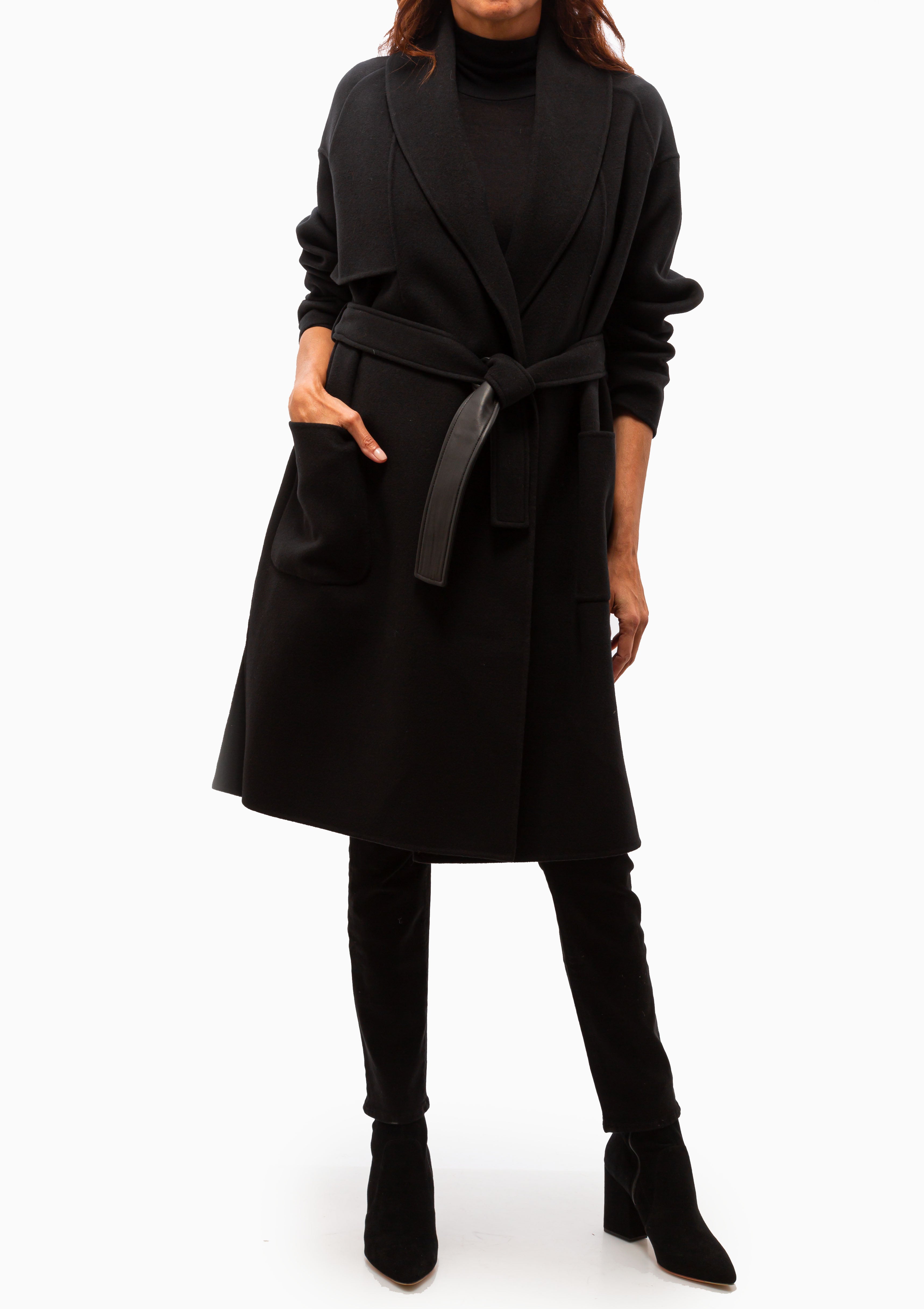 Thalia Robe Coat | Black