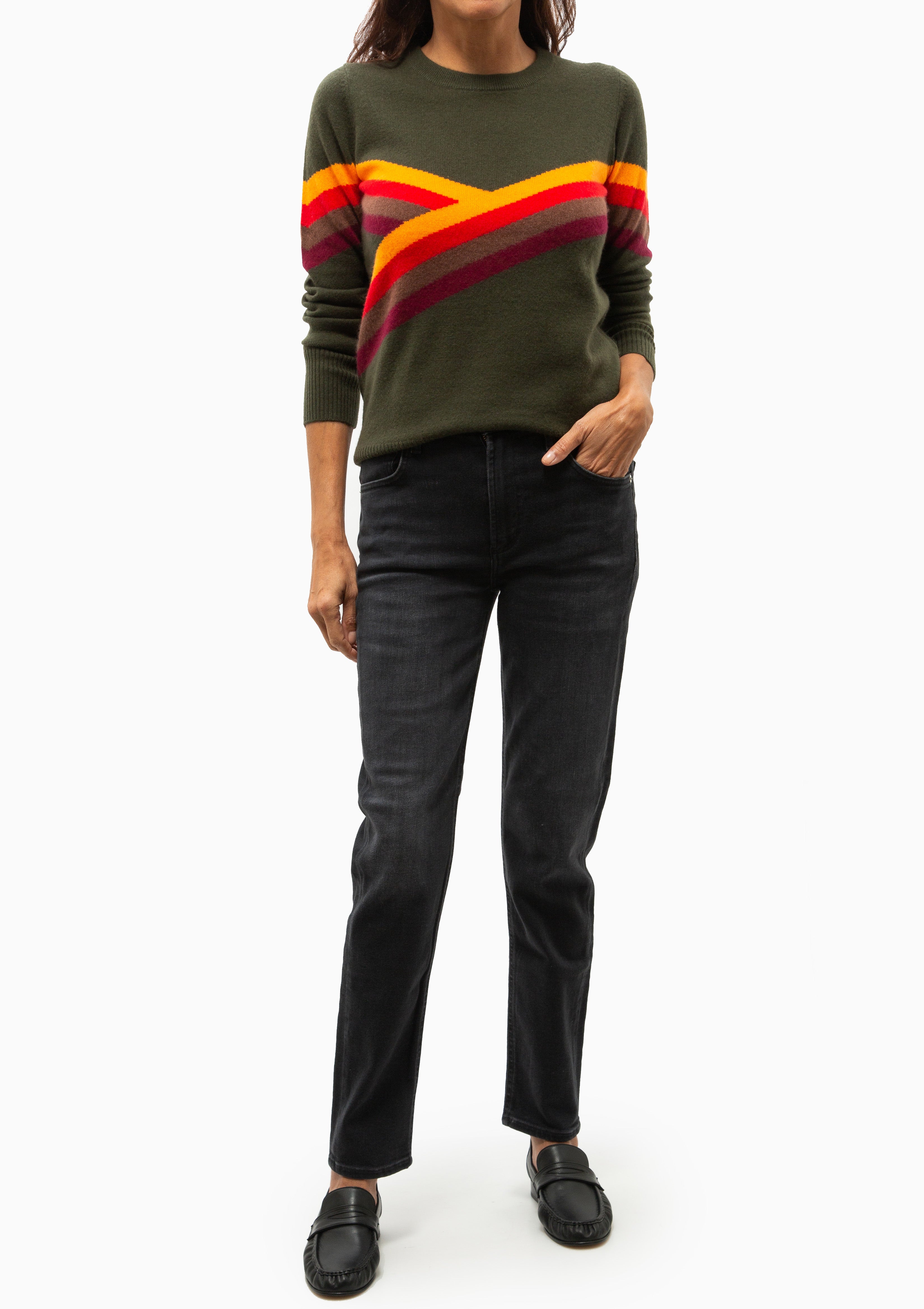 Myna Top | Green/Orange