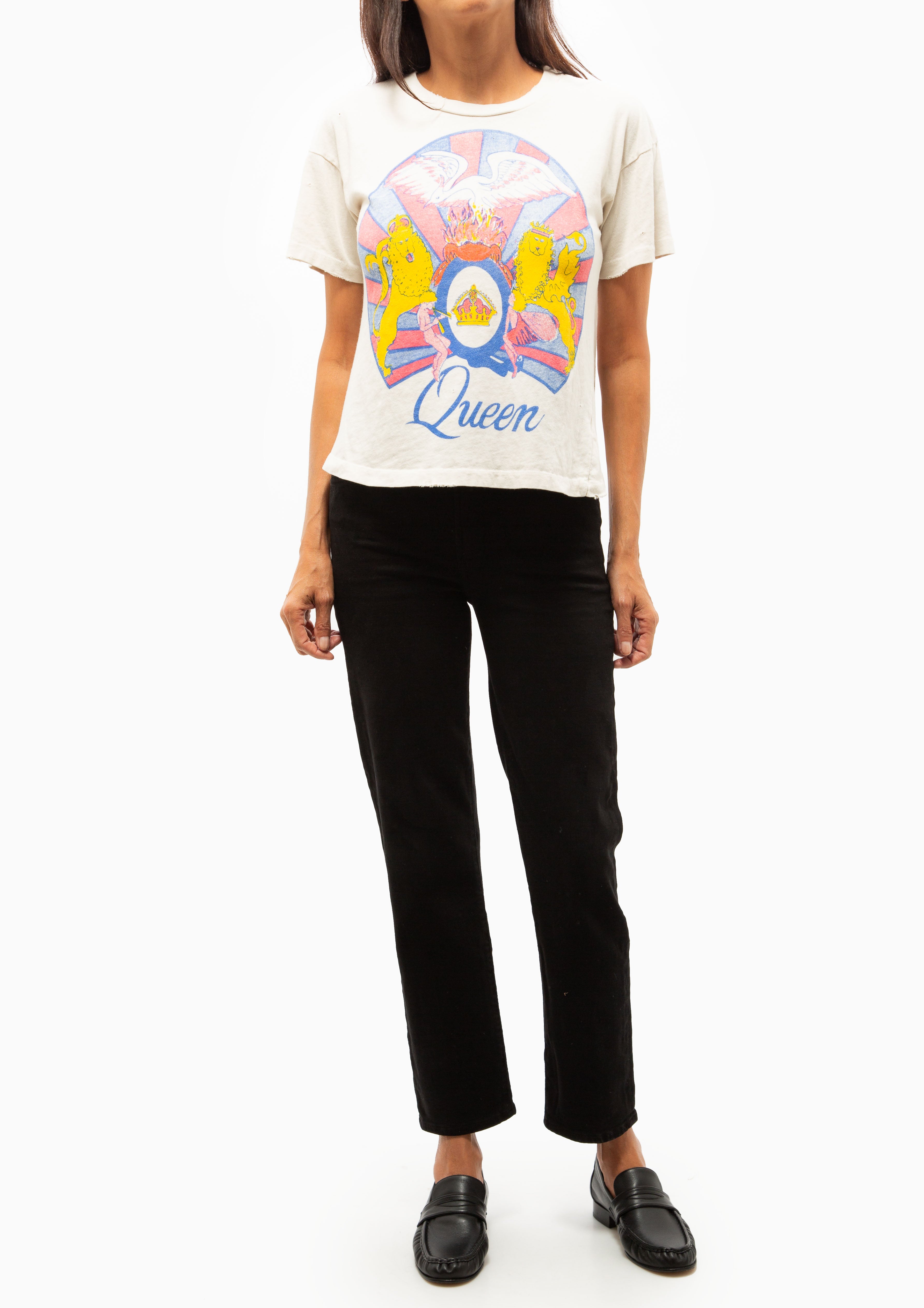 Queen Crop Tee | Vintage White