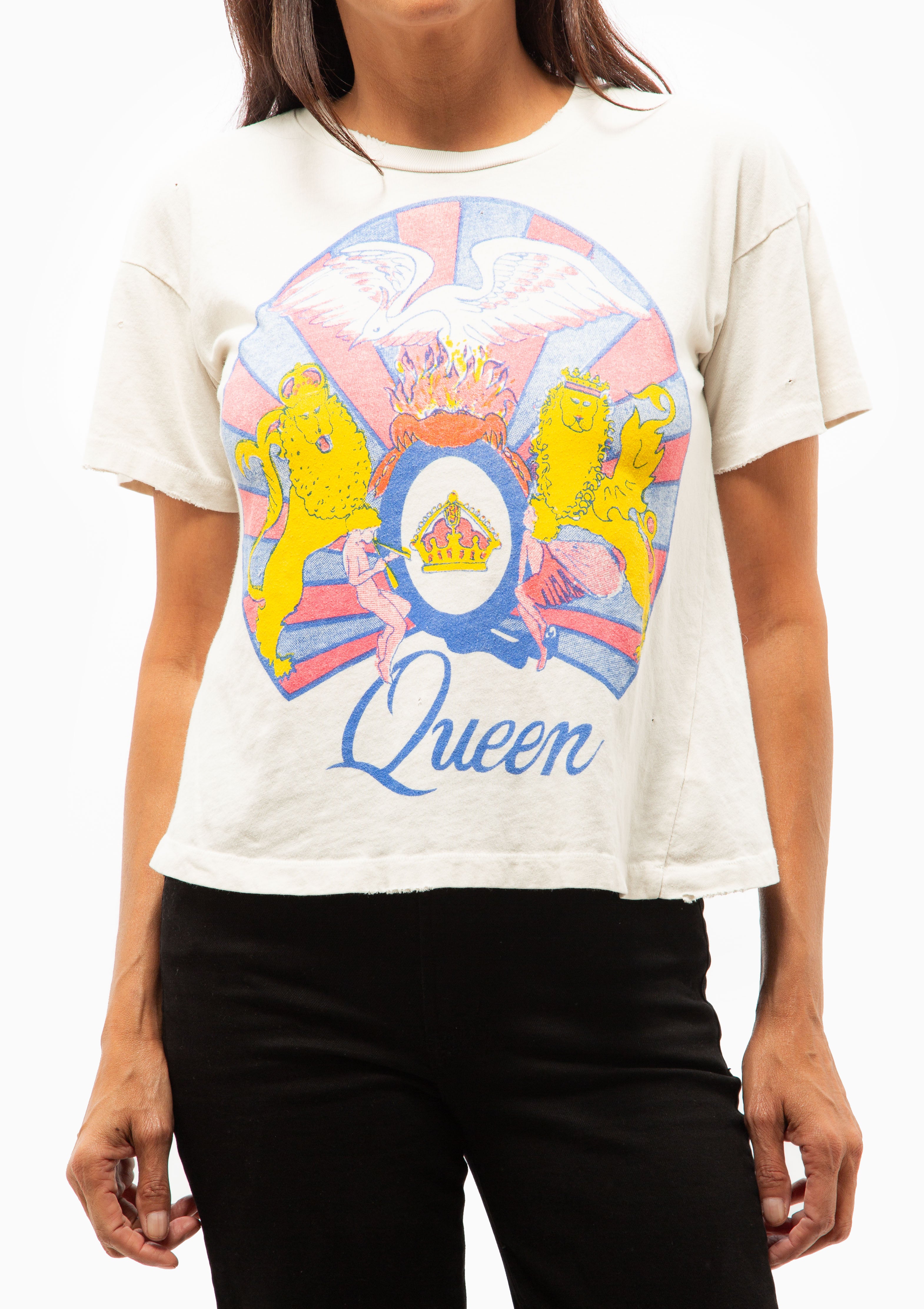 Queen Crop Tee | Vintage White