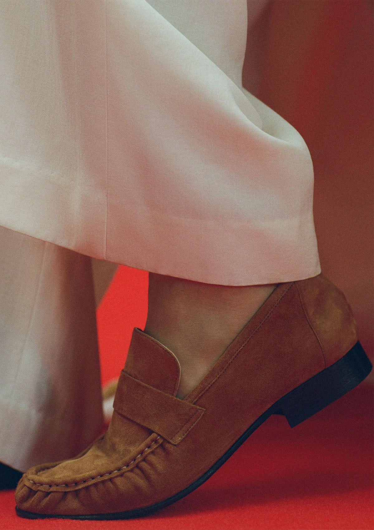 Ruched Loafer | Saddle Suede