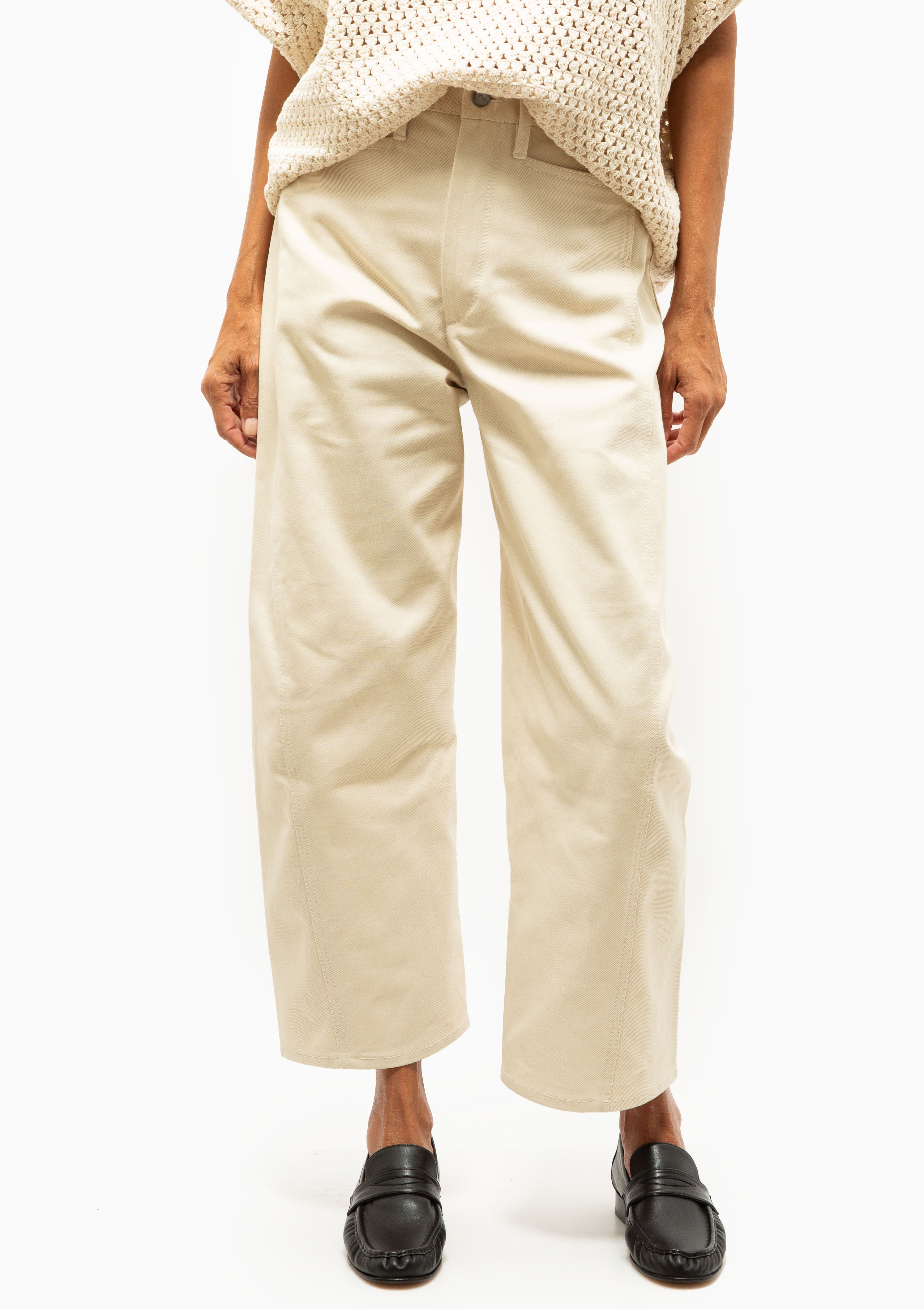 Bow Leg Crop Jean | Ecru