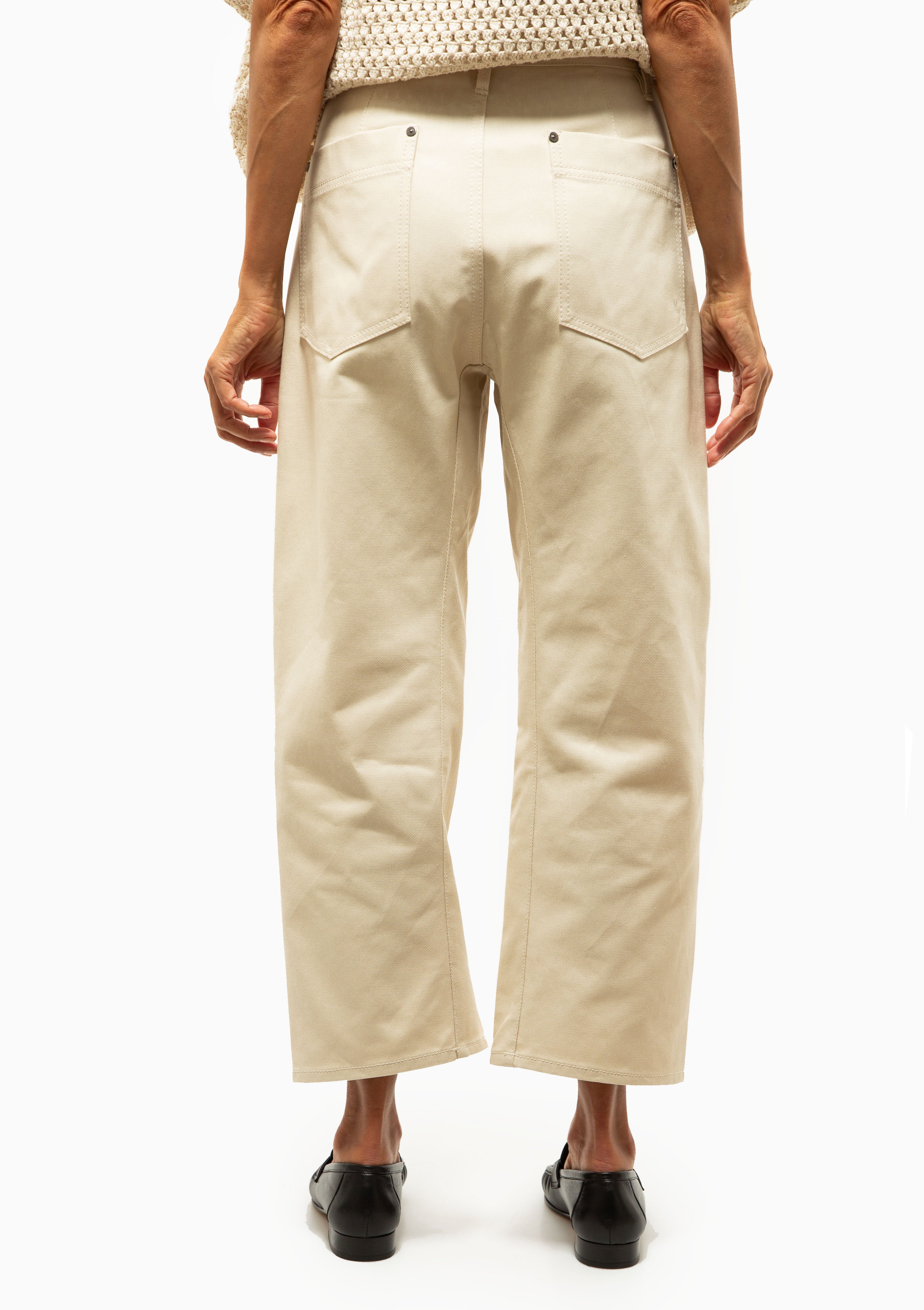 Bow Leg Crop Jean | Ecru