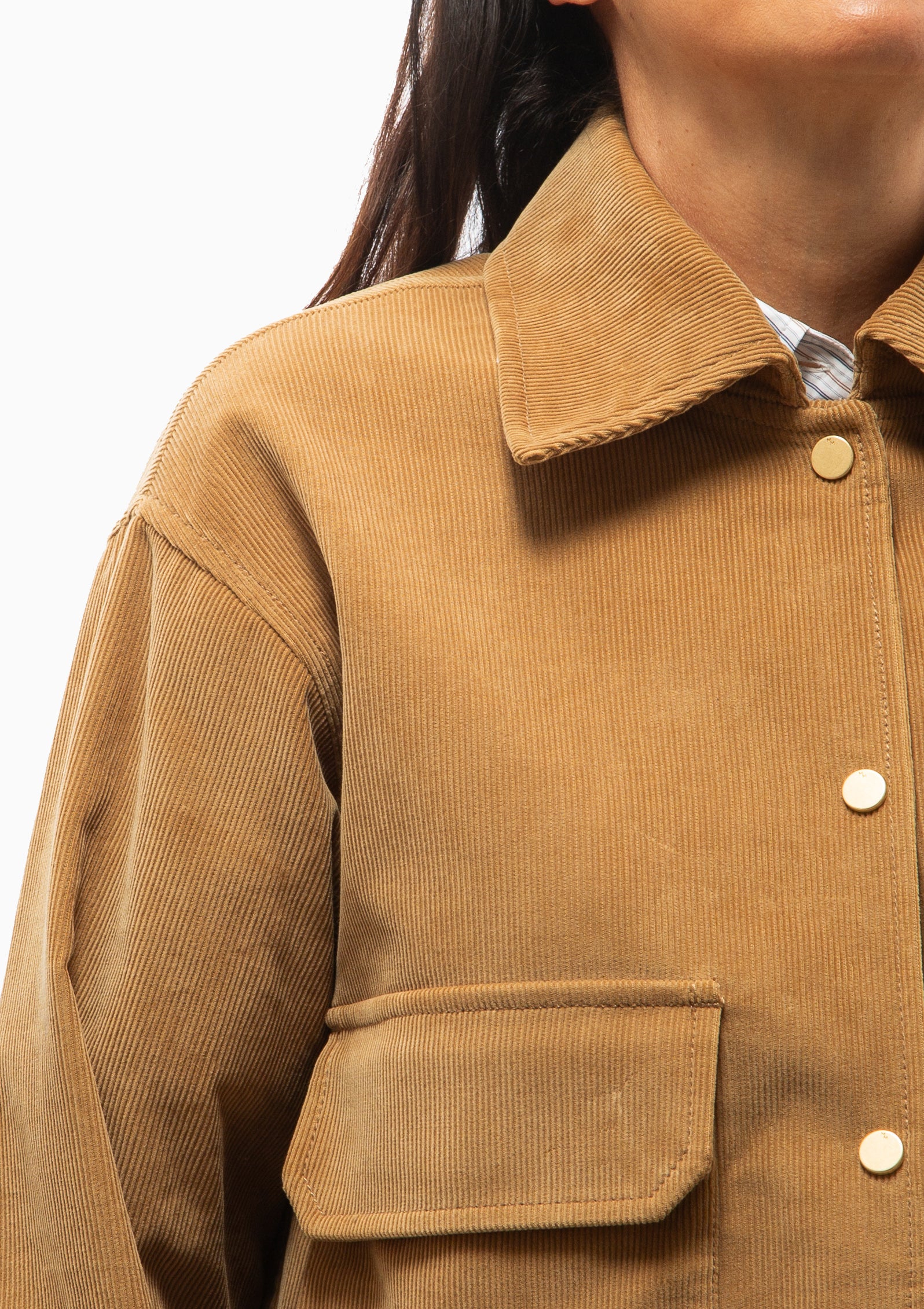 Cropped A-Line Jacket | Caramel