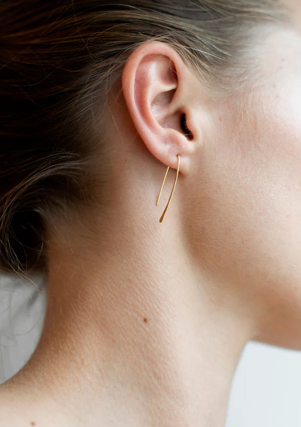 14K Hammered Drop Earrings