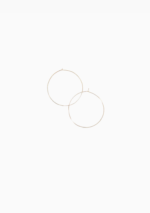 14K Hammered Hoops | Large