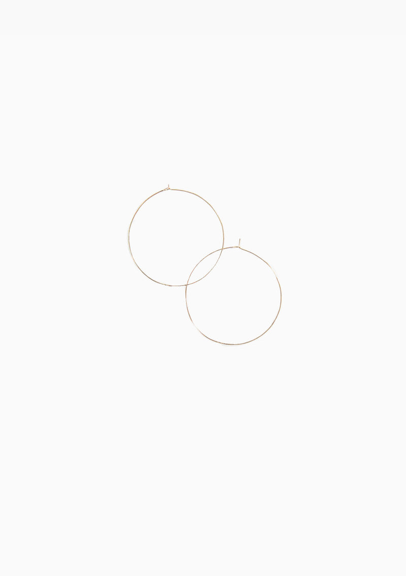 14K Hammered Hoops | Large