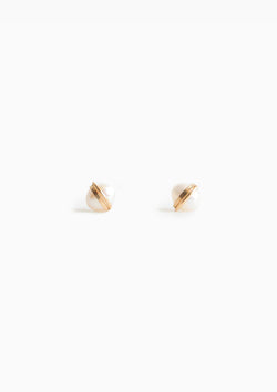 Baroque Pearl Studs | White